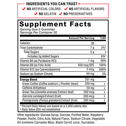 Force Factor LeanFire Thermo Gummies with B12 Vitamins, Caffeine, & Green Coffee Bean Force FactorUS supplements