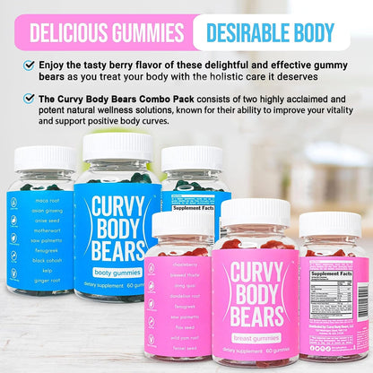 Curvy Body Bears Gummies Combo Pack - Chest and Bum Gummies - Workout Aid Curvy Body BearsUS supplements