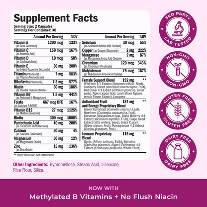 Methylated Multivitamin for Women w/Bioavailable Vitamins, Chelated Minerals, Vitamin D, B12, C, A & Zinc for Energy, Focus and Immune Health Vimerson HealthUS supplements