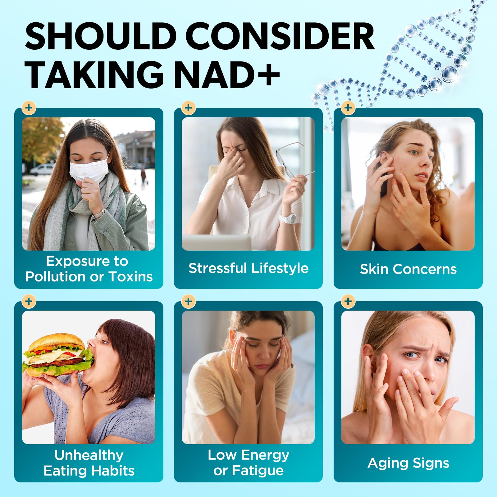 GZ HAOYUAN NAD Liquid Supplement for Women, Liposomal NAD+ Drops 1200MG with NAD Plus Resveratrol, Tmg, Quercetin, Anti-Aging, Cell Regeneration, Energy & Metabolism Support, Pineapple Flavor GZ HAOYUANAu supplements