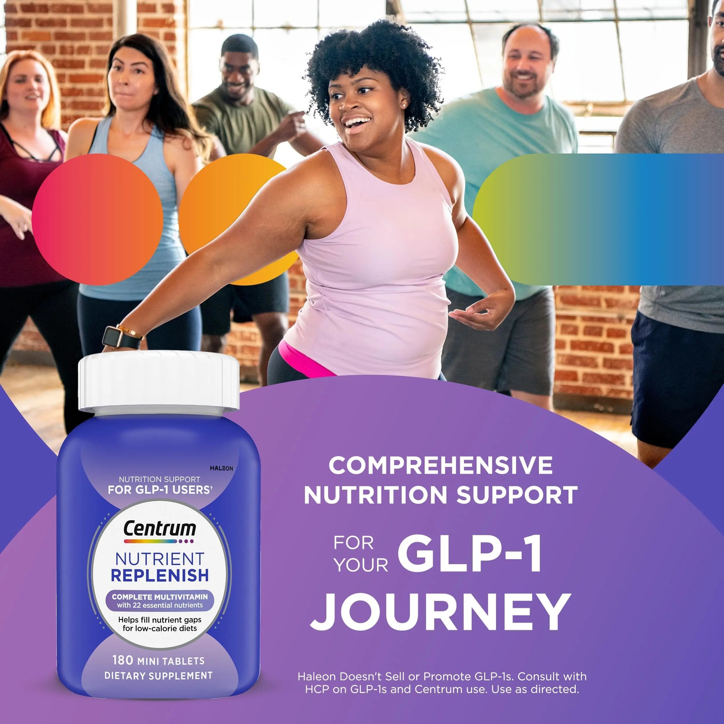 Centrum Nutrient Replenish GLP-1 Nutrition Support Multivitamin for Whole Body Health and Appearance - 180 Tablets, 6 Month Supply CentrumAu supplements