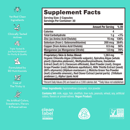HUM Daily Cleanse Acne Supplements - Support for Clear Skin & Improved Digestion HUMUS supplements