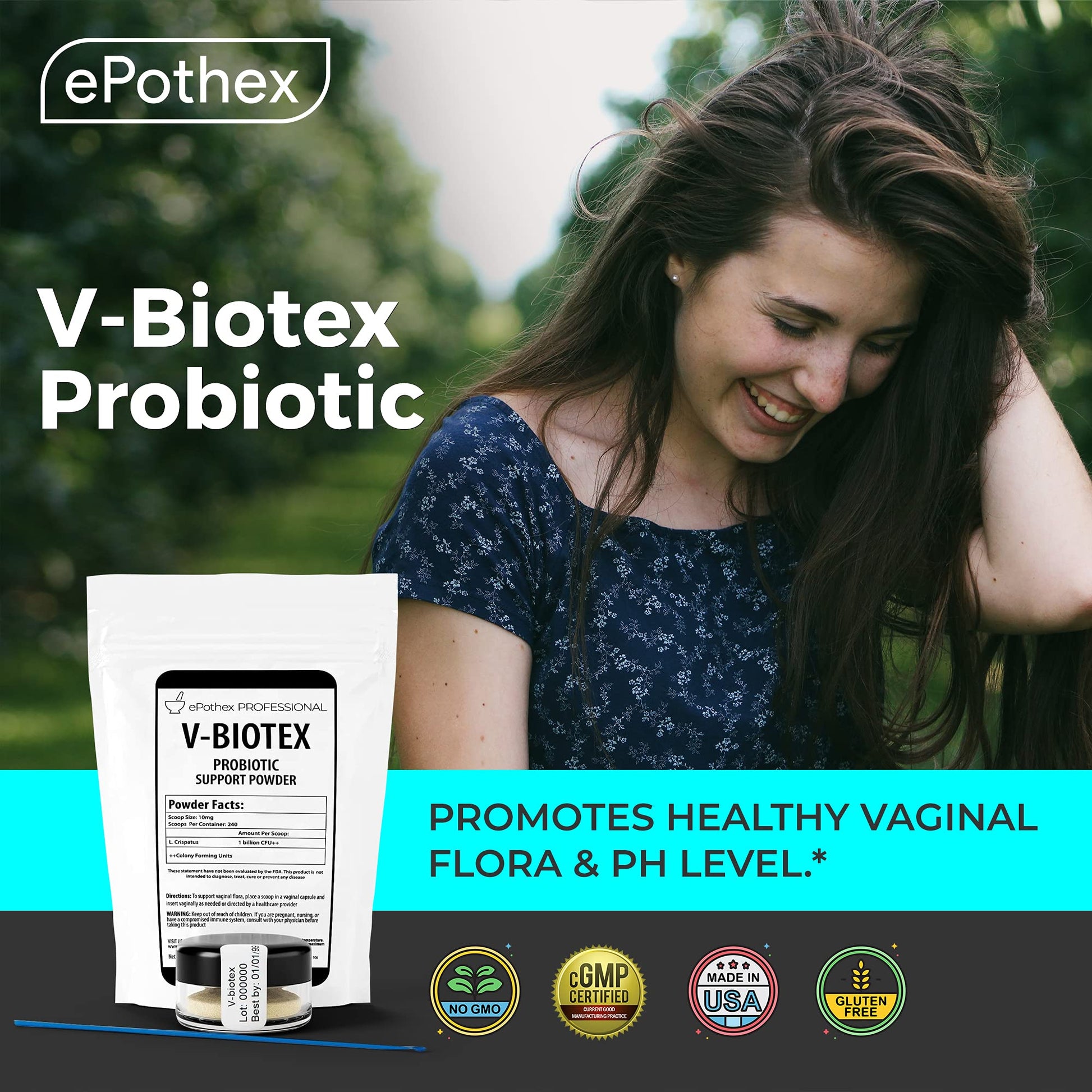 EPOTHEX V-Biotex - Pure L. Crispatus Probiotic Powder | Vaginal Probiotic | Promotes Vaginal & Urinary Health EPOTHEXAu supplements