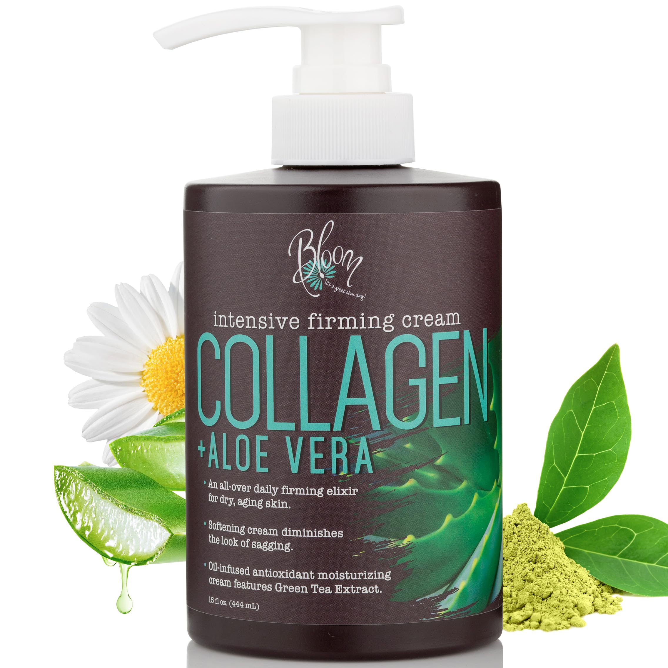 BLOOM Collagen Cream + Aloe Vera Moisturizer Body Lotion & Face Cream | Dry Skin BLOOM IT'S A GREAT SKIN DAY!US supplements