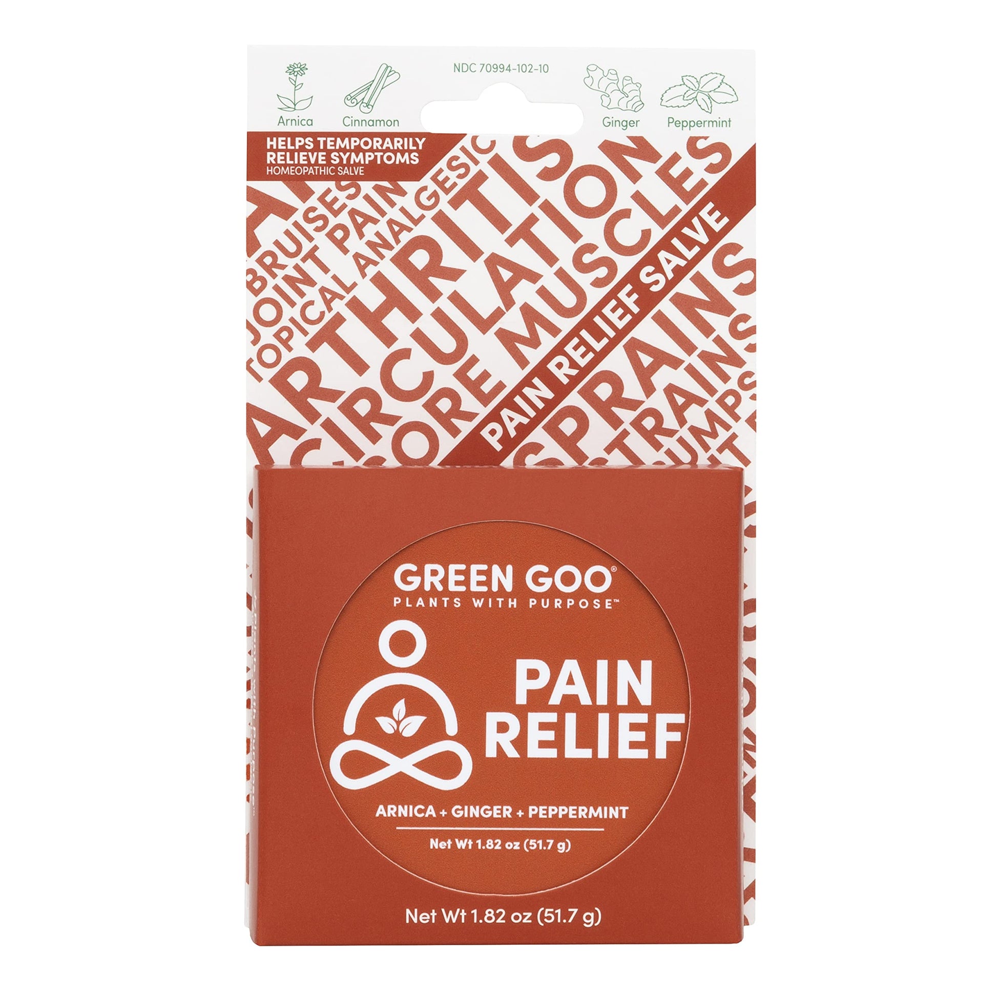 Green Goo Natural Skin Care Salve, Pain Relief with Arnica,1.82 Ounce Large Tin Green GooAu supplements