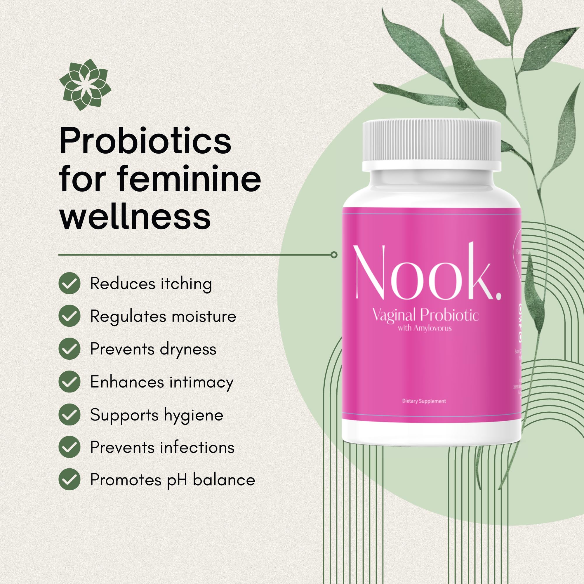 Nook Vaginal Probiotics for Women - pH Balance & Odor Control Feminine Health Supplements NookAu supplements