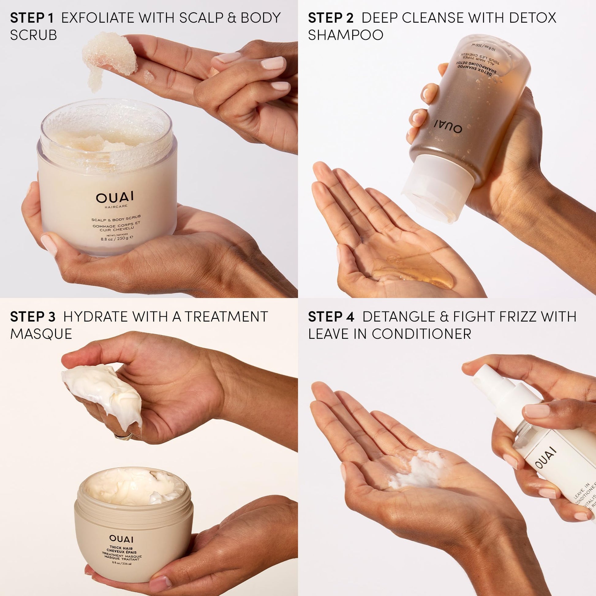 OUAI Detox Shampoo & Thick Hair Conditioner Bundle - Clarifying Shampoo for Build Up, Dirt, Oil, Product and Hard Water & Moisturizing Conditioner for Thick Hair (2 Count) OUAIAu supplements