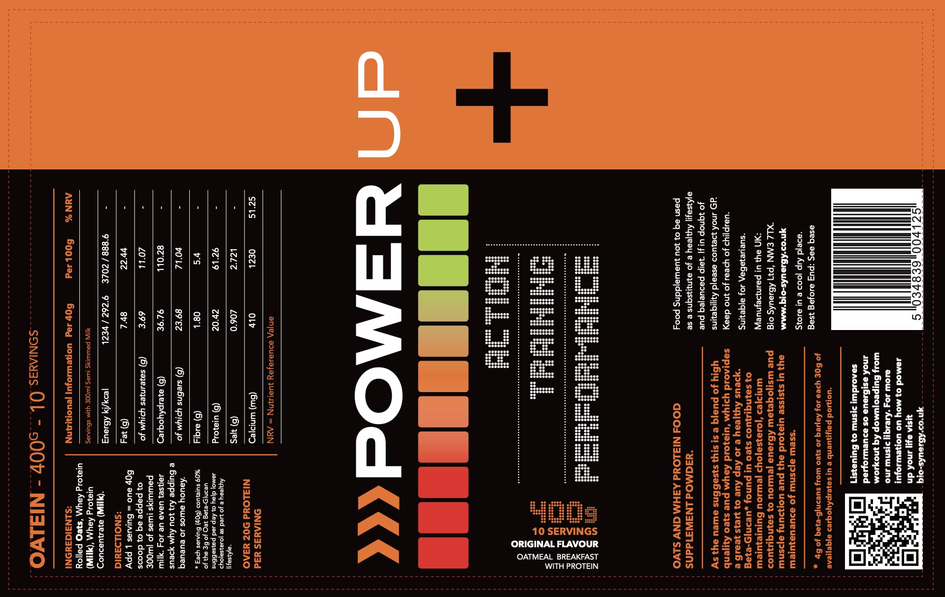 ActiVeman Oatein- 20g Protein per Serving- High in Fibre- Delicious On-The-Go Bio-SynergyAu supplements