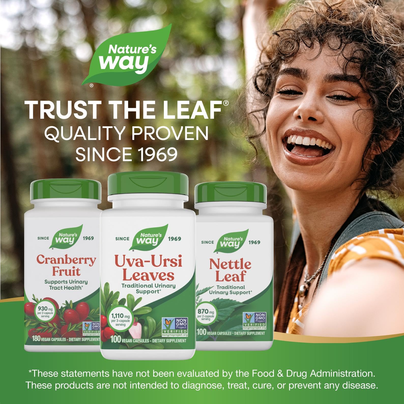 Nature's Way Uva Ursi Leaves, Traditional Urinary Support*, 1,110 mg per 3-Capsule Serving, Non-GMO Project Verified, Herbal Dietary Supplement, Gluten Free, 100 Vegan Capsules (Packaging May Vary) Nature's WayAu supplements