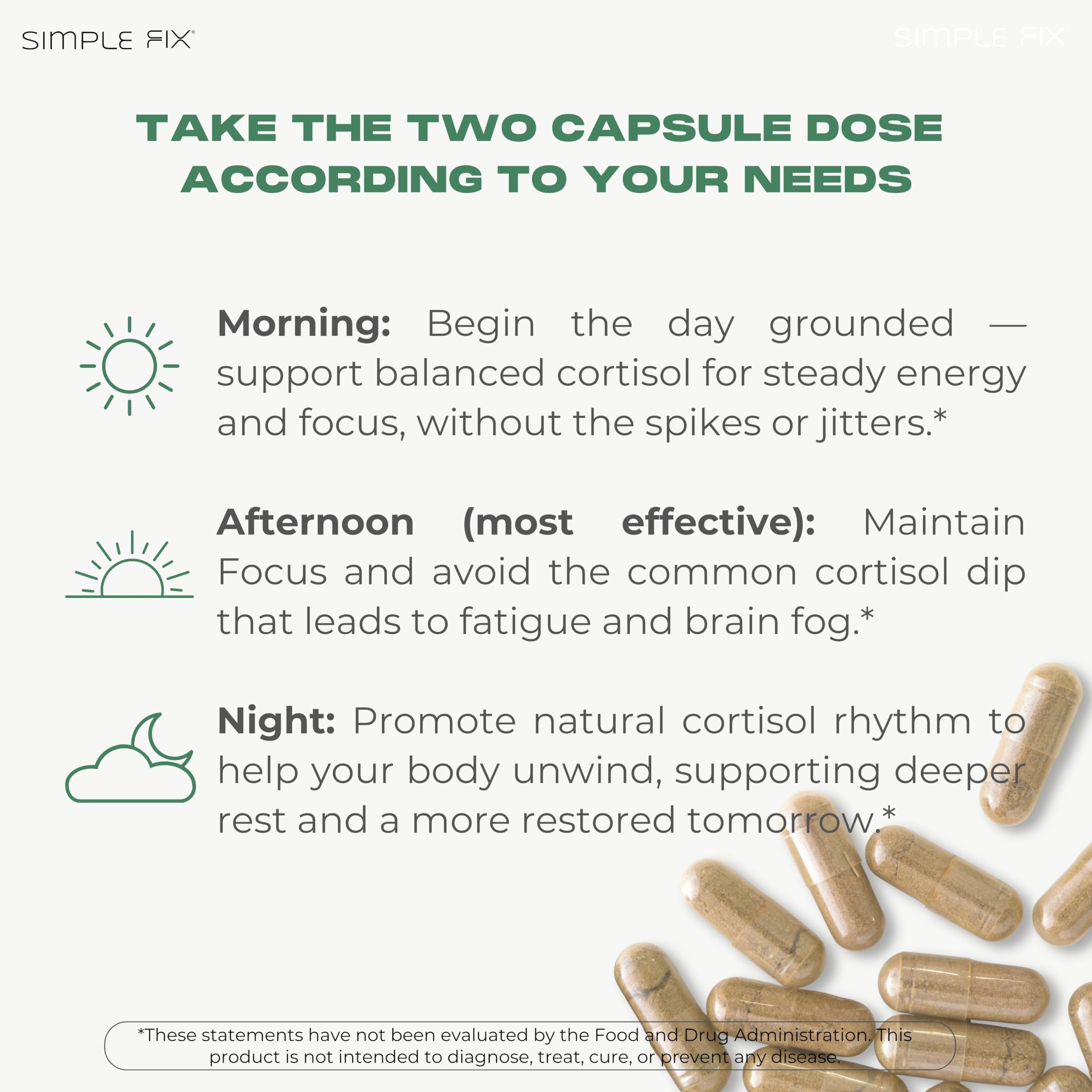 The Simple Fix Cortisol Balance Supplement – Supports Stress, Focus & Daily Energy – with Ashwagandha, Rhodiola Rosea, L-Theanine, Magnesium, Zinc & B6 – Adaptogen Formula – Vegan Capsules The Simple FixAu supplements