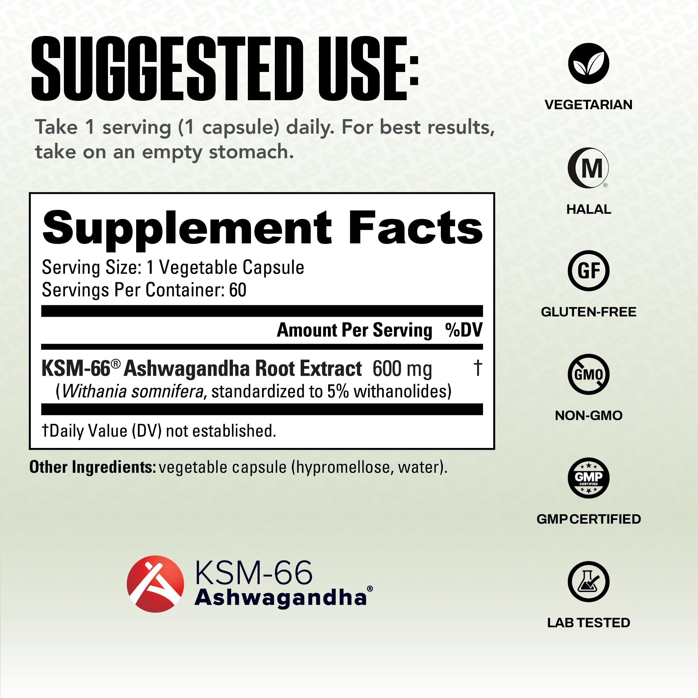 NutraBio Ashwagandha KSM-66 | Ashwagandha Herbal Supplement for Stress, Mood, & Performance | 600 MG of Clinically Studied KSM66 60 Capsules NutraBioAu supplements