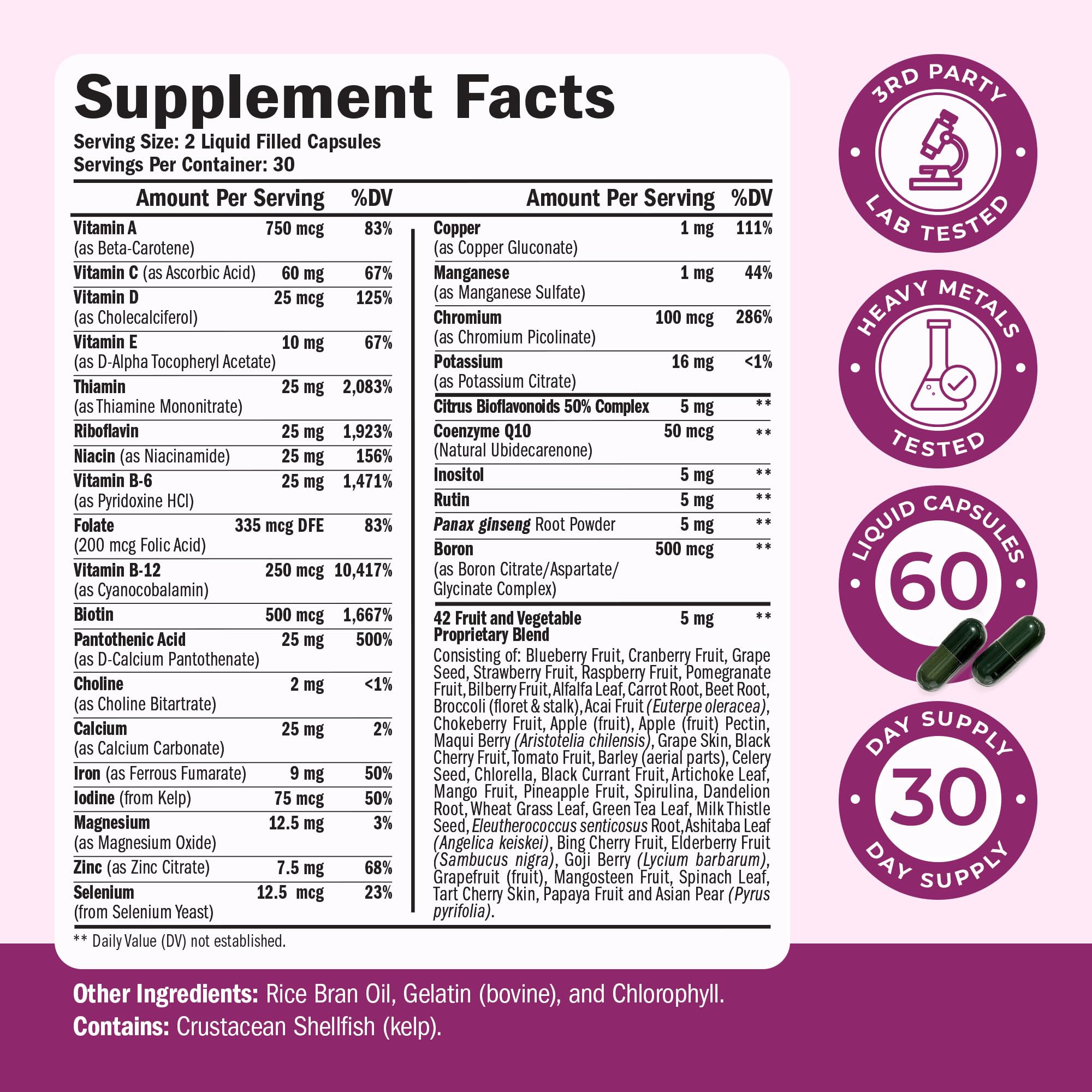 Multivitamin for Women with Bioavailable Vitamins, Minerals, Vitamin D, B12, C, A & Zinc for Energy, Focus and Immune Health – Premium Womens Multivitamins & Multiminerals – 60 Liquid Caps Vimerson HealthAu supplements