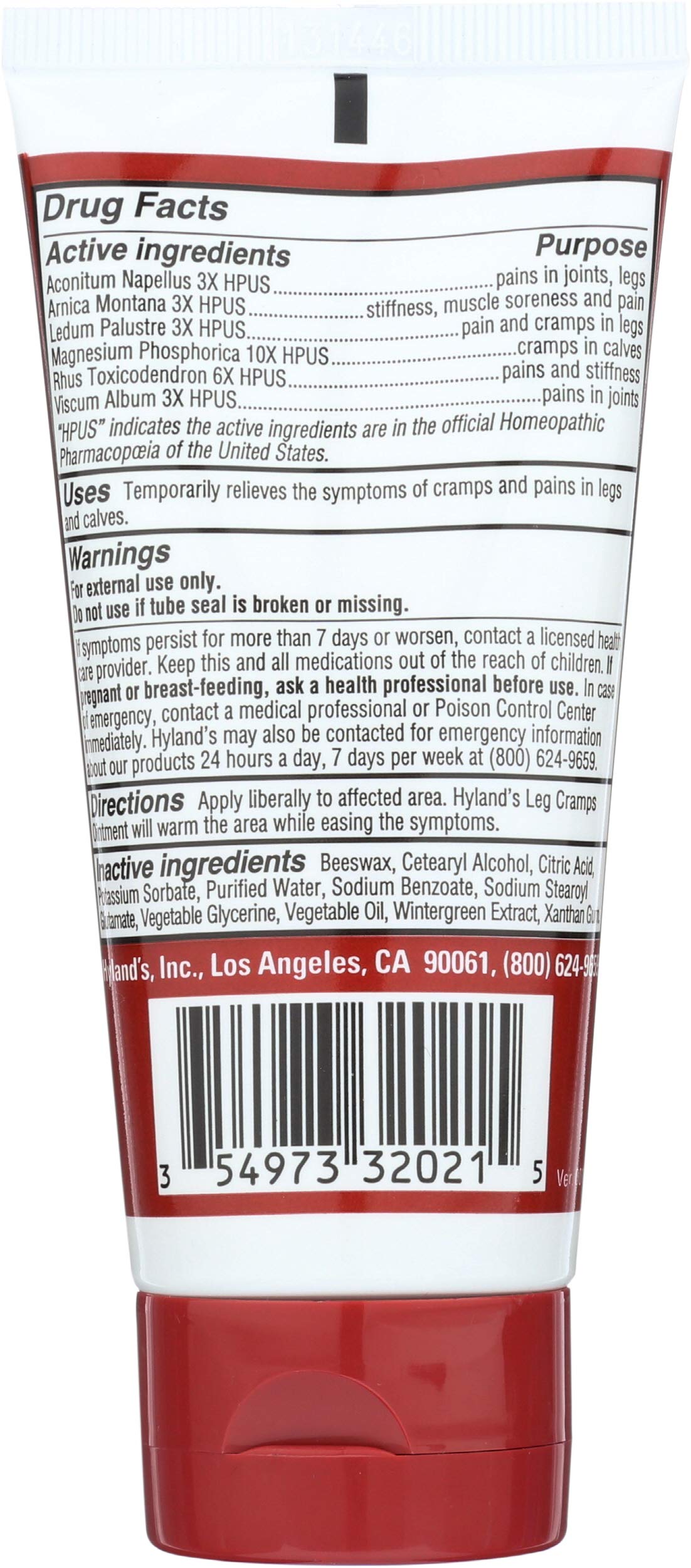 Hylands Homeopathic Leg Cramps - Ointment - 2.5 oz Hyland'sAu supplements