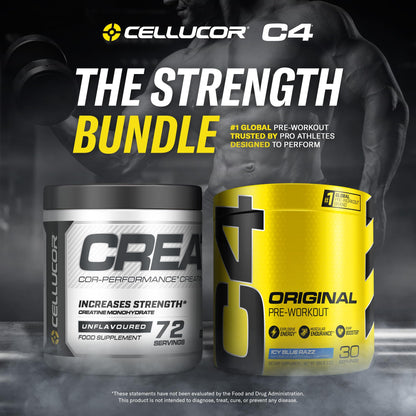 Cellucor Pre Workout & Creatine Bundle, C4 Original Pre Workout Powder, Icy Blue Razz CellucorUS supplements