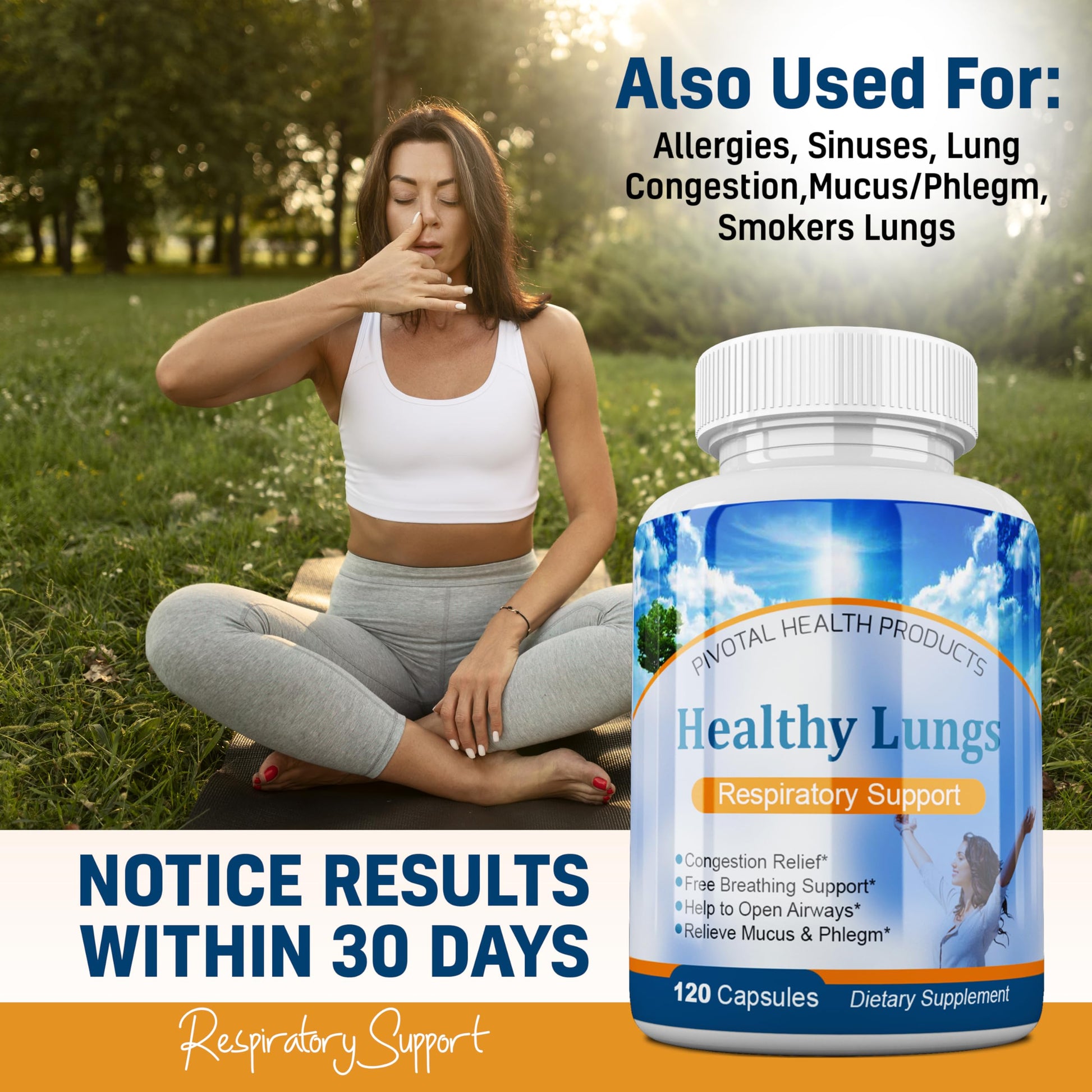Healthy Lungs 120 Capsules - Improve Lung Function, Breathe Better, Stop Mucus, Phlegm and Allergies Quickly. Get Relief Fast with Healthy Lungs an All Natural Lung Health Supplement Serrasolv 360Au supplements