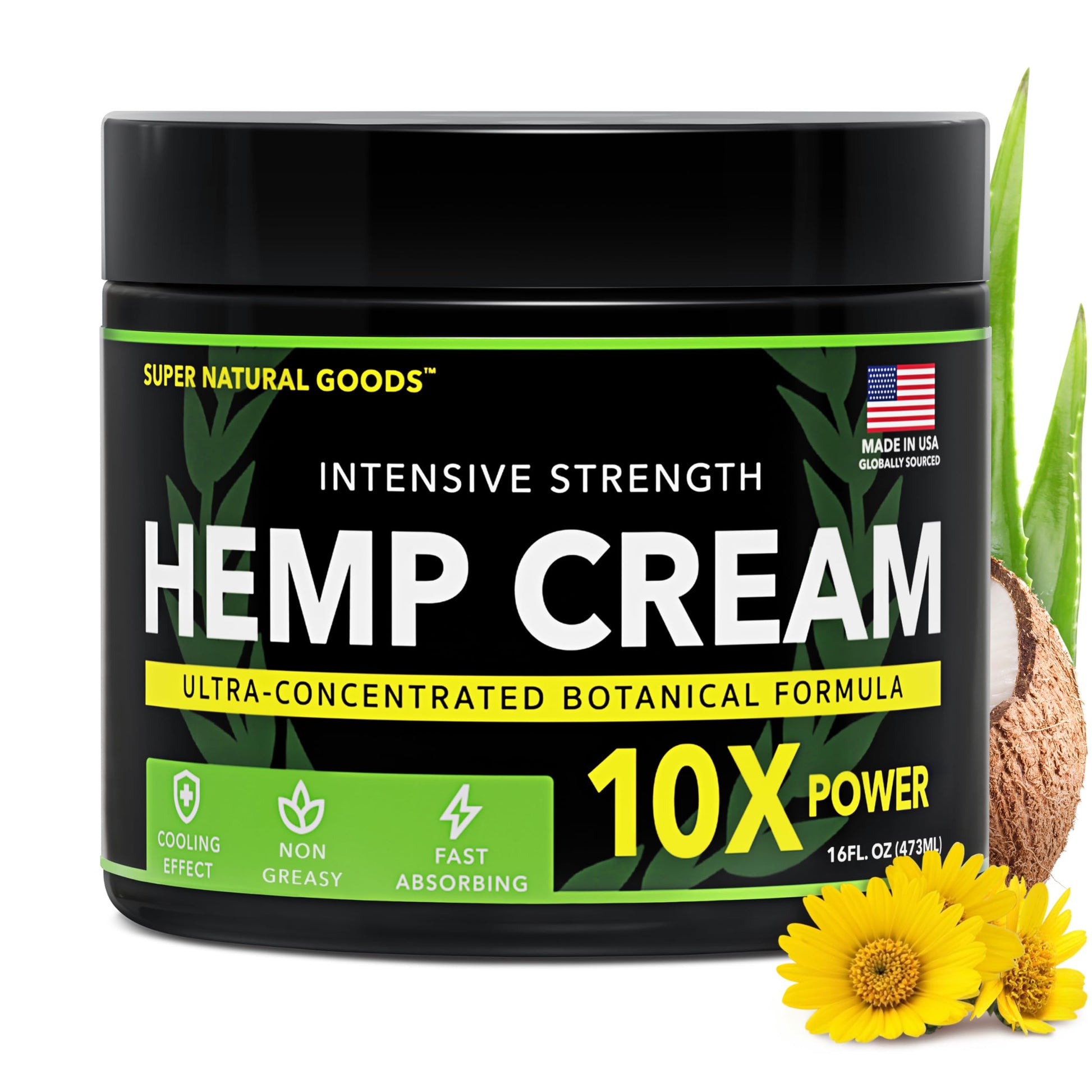Super Natural Goods Hemp Cream with Hemp Oil, Turmeric, Arnica & Menthol – Botanical Cream with a Cooling Sensation for Localized Application (16oz) Super Natural GoodsAu supplements