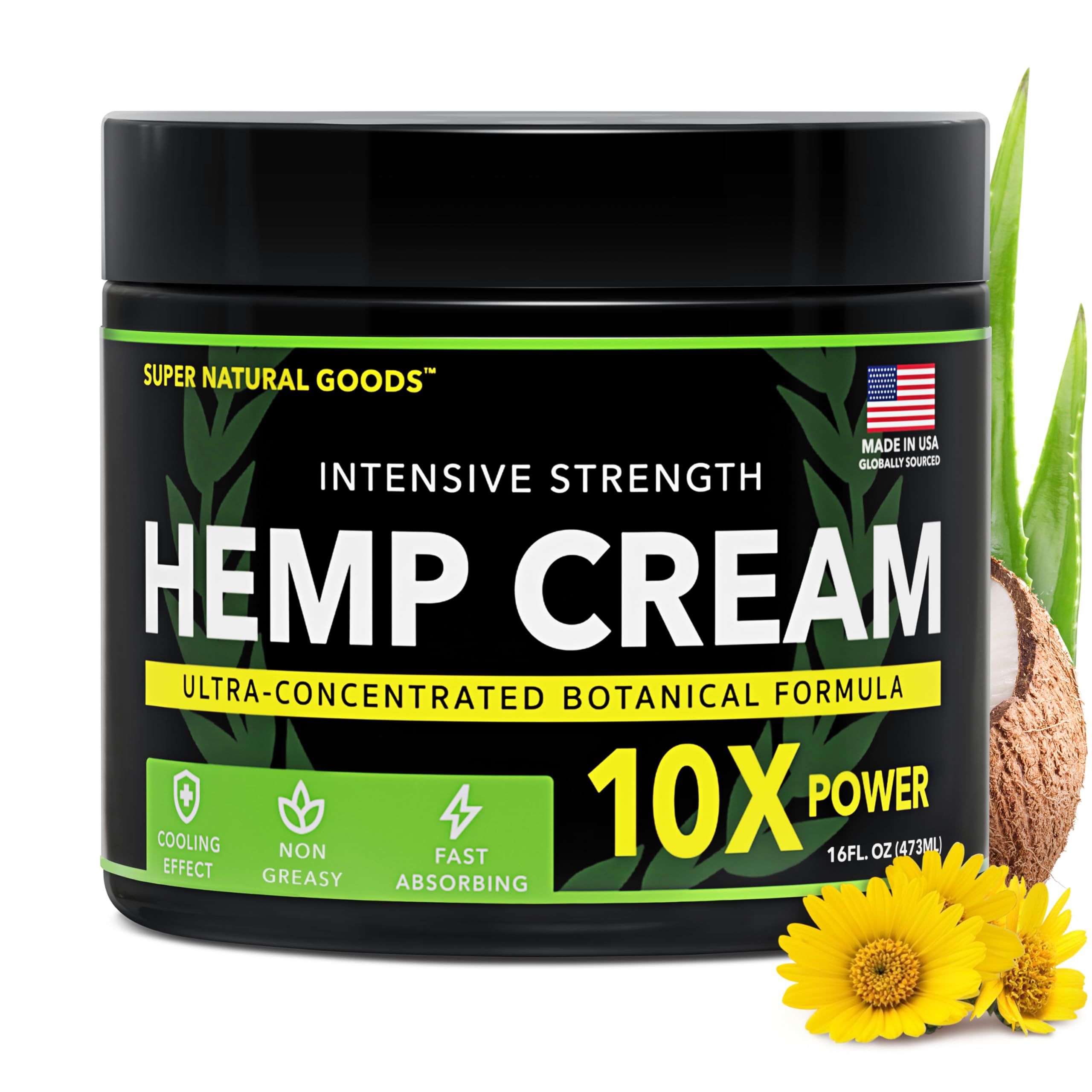 Super Natural Goods Hemp Cream with Hemp Oil, Turmeric, Arnica & Menthol – Botanical Cream with a Cooling Sensation for Localized Application (16oz) Super Natural GoodsAu supplements