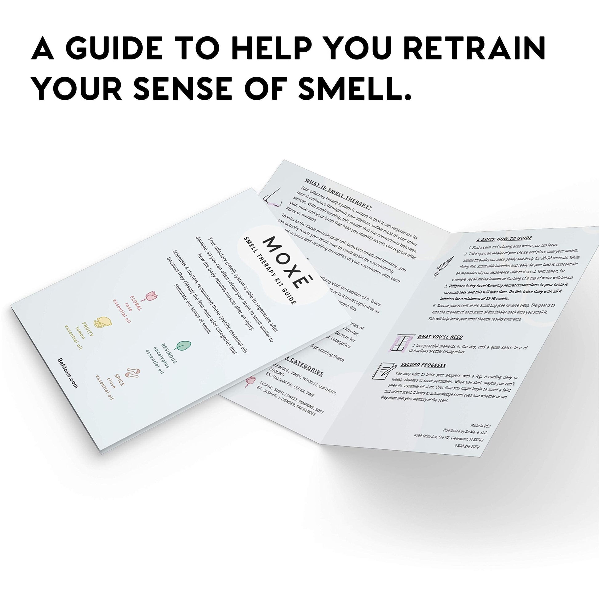 MOXĒ Smell Training Kit, Made in USA, 4 Essential Oils, Olfactory Regeneration, Helps Restore Sense MOXEAu supplements