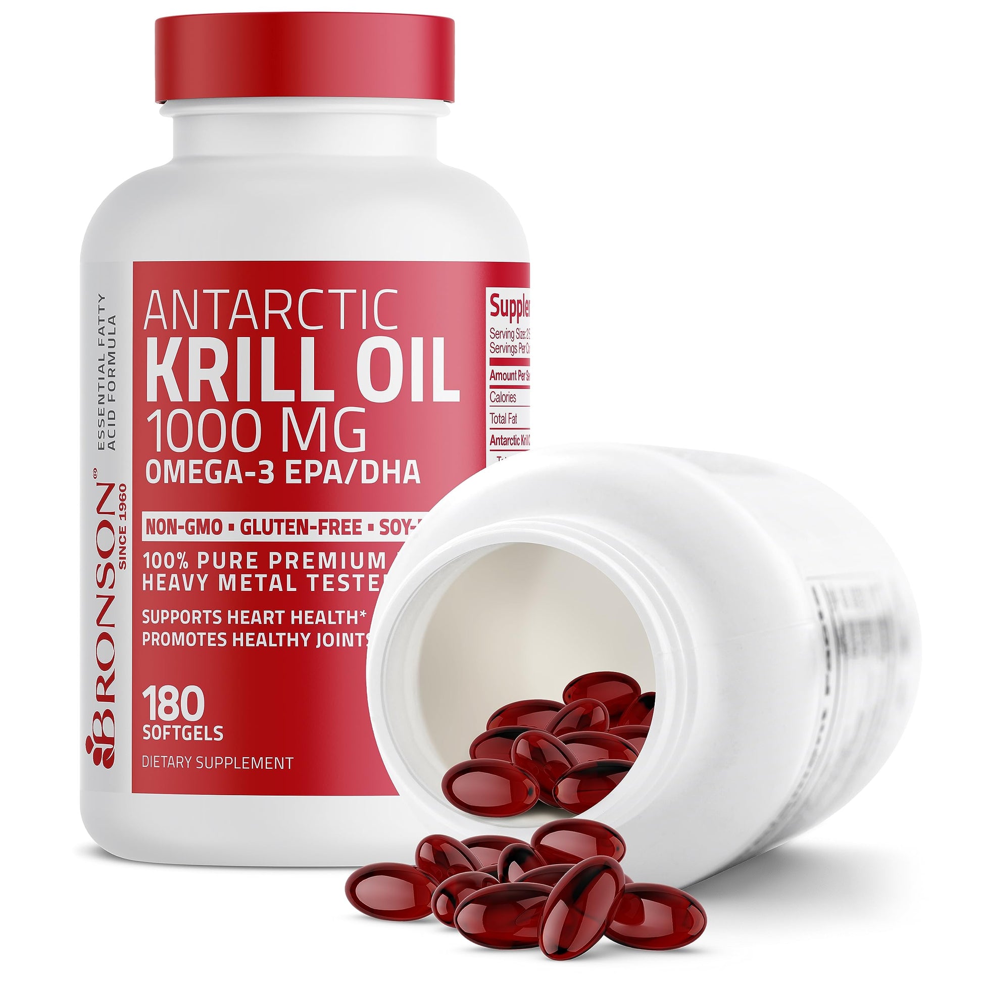 Bronson Antarctic Krill Oil 1000 mg with Omega-3s EPA, DHA, Astaxanthin and Phospholipid BronsonUS supplements