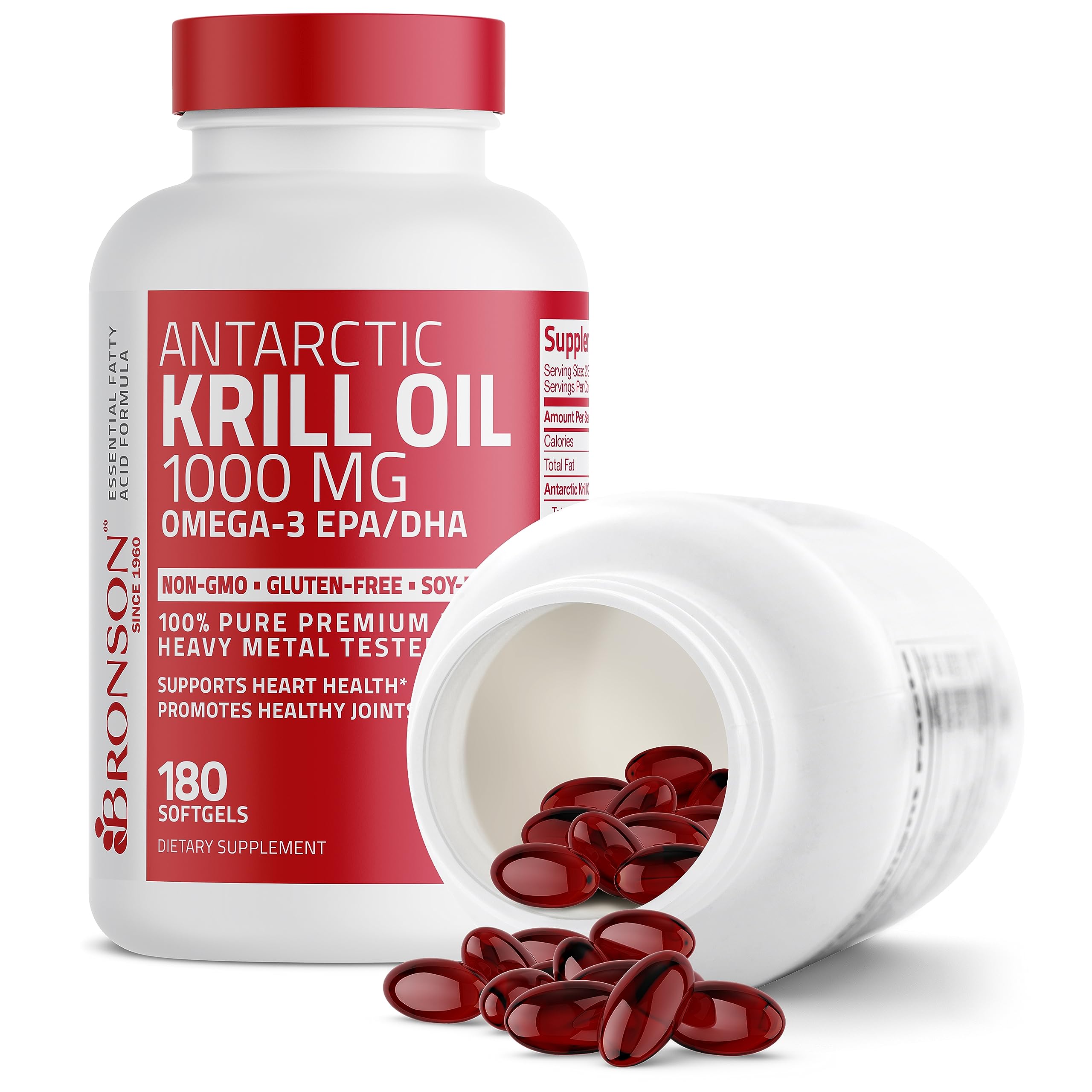 Bronson Antarctic Krill Oil 1000 mg with Omega-3s EPA, DHA, Astaxanthin and Phospholipid BronsonUS supplements
