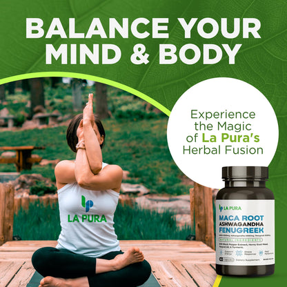 LaPura Ashwagandha 5000mg Maca Root 2000mg Fenugreek 3000mg Supplement LaPuraUS supplements