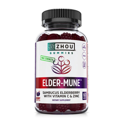 Zhou Nutrition Elder-Mune Sambucus Elderberry Gummies with Zinc and Vitamin C Zhou NutritionUS supplements