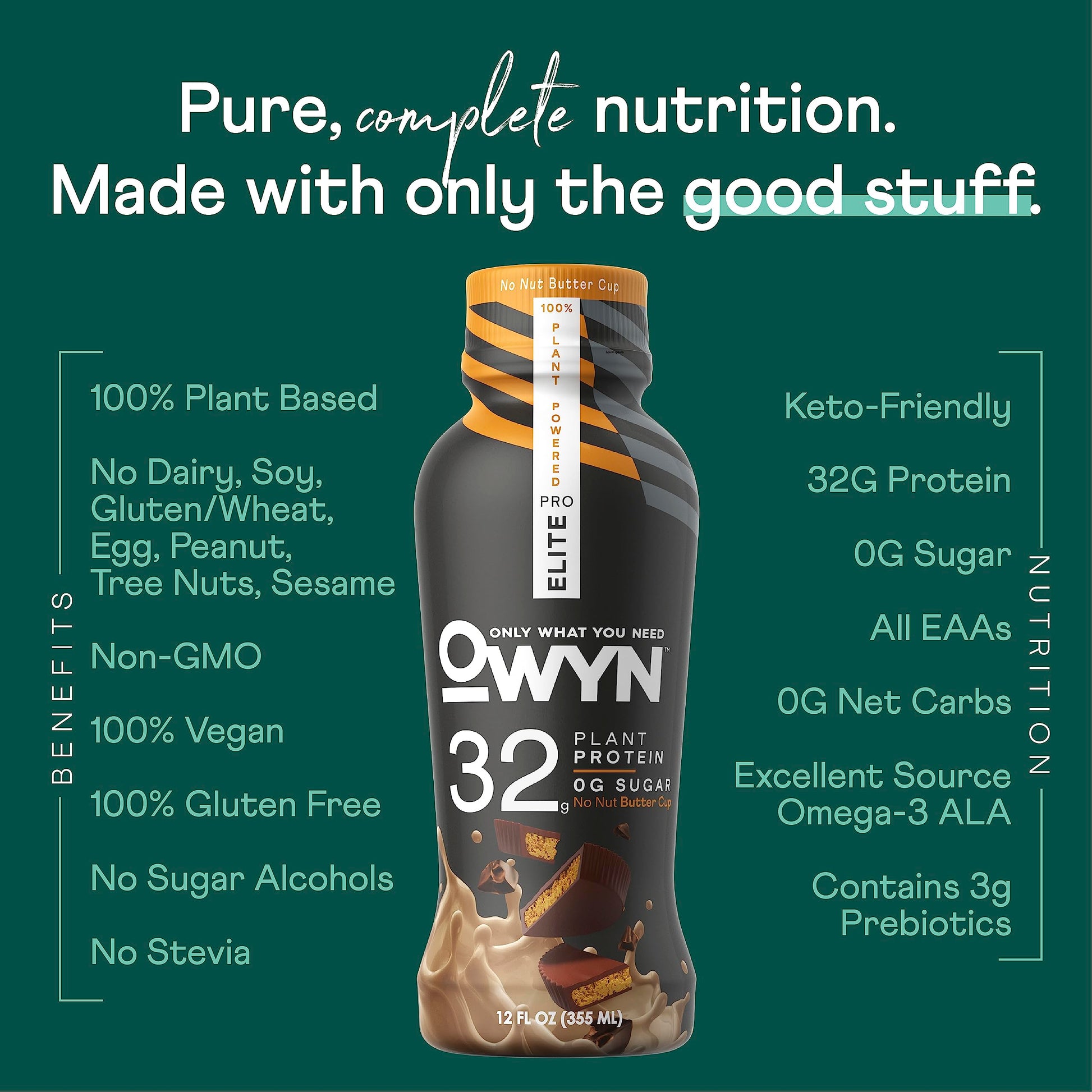 OWYN Only What You Need Pro Elite Vegan High Protein Keto Shake, 32g Protein, 9 Amino OWYN Only What You NeedUS supplements