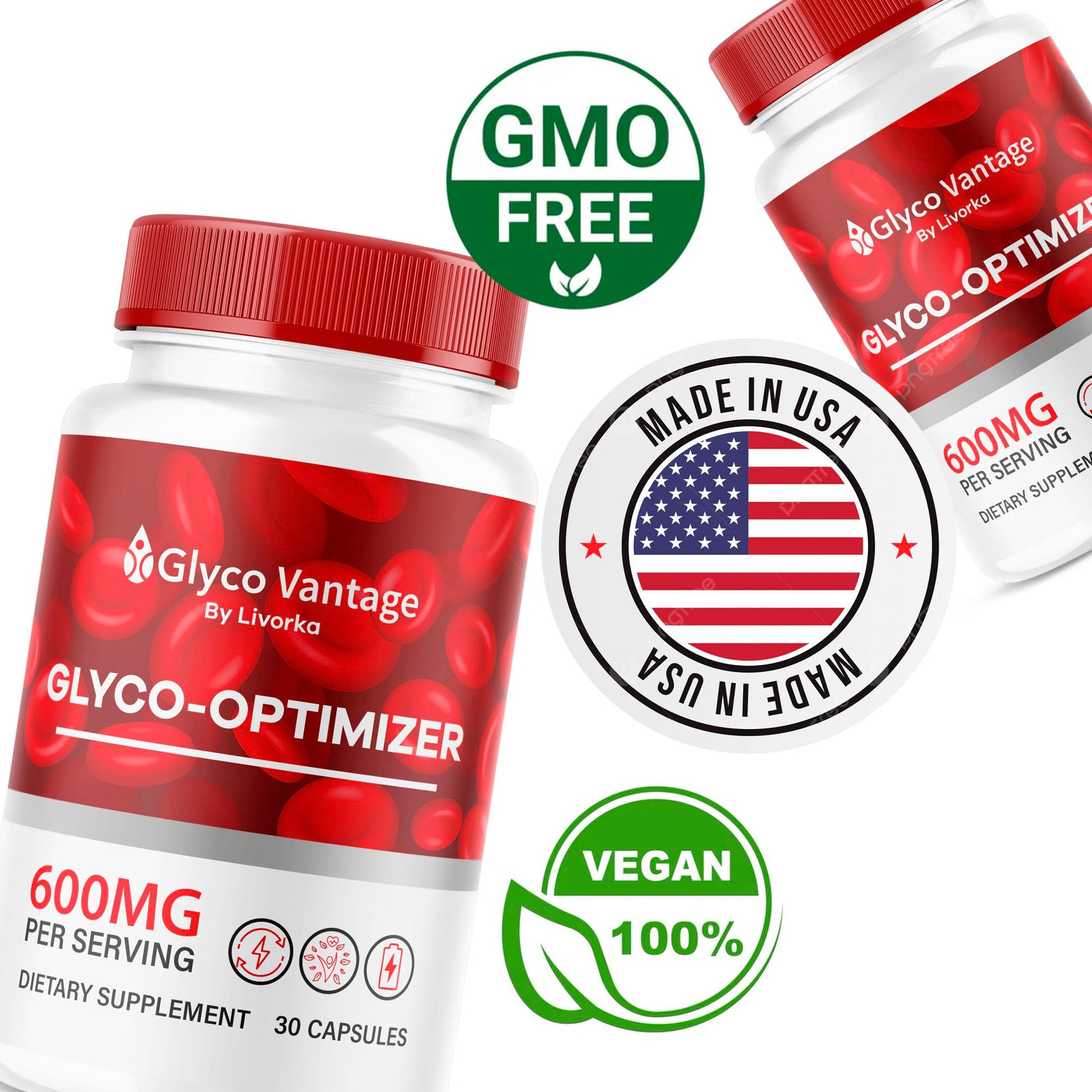 (2 Pack) Glyco Vantage Glyco Optimizer, Glyco Vantage, Glyco Vantage Capsules, Glyco Vantage Joint Optimizer, GlycoVantage Glyco Optimizer Pills, Glyco Vantage Support, 60 Capsules For 2 Months LIVORKAAu supplements