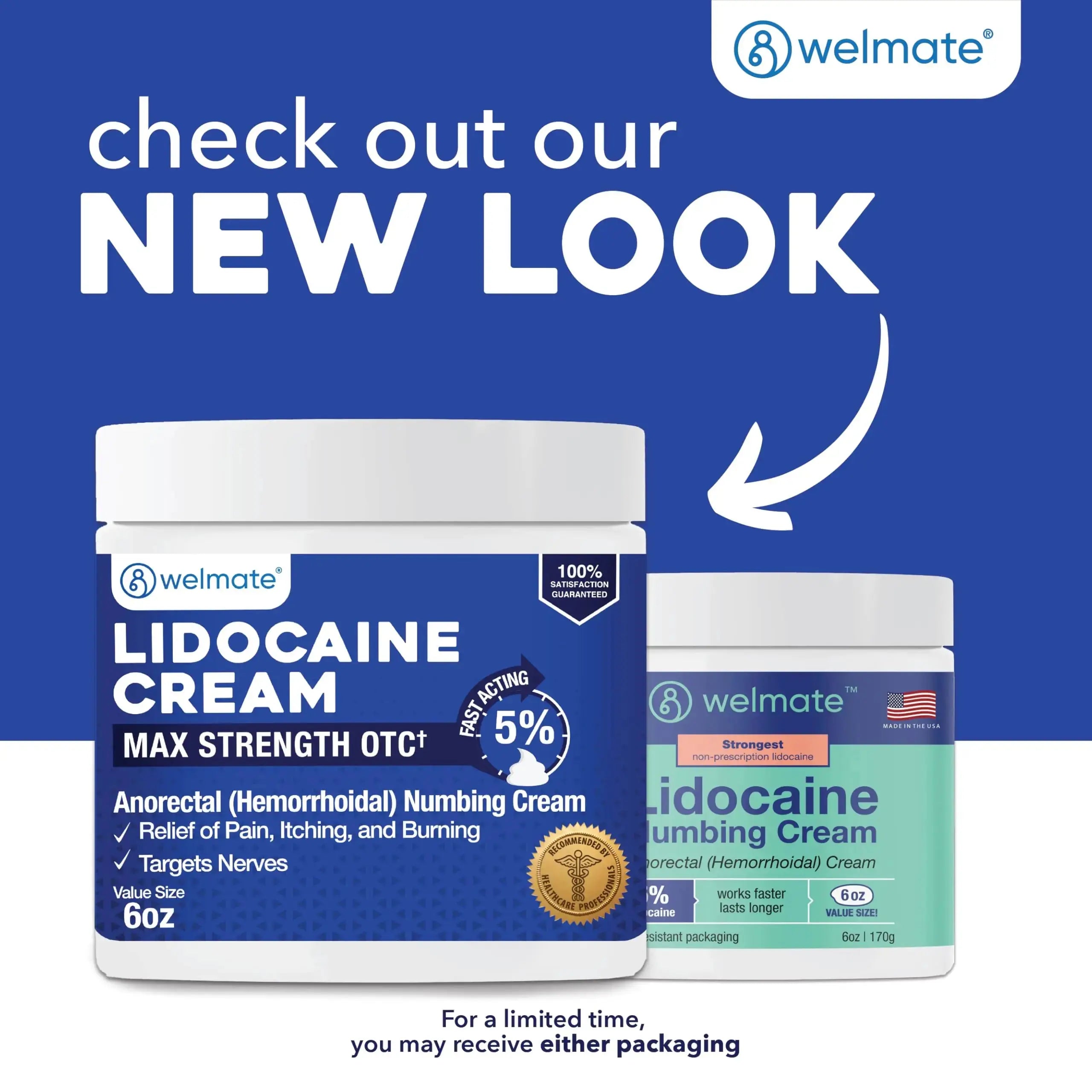 WELMATE 5% Lidocaine Cream for Hemorrhoids, 6 oz Jar – Fast-Acting Lidocaine Numbing Cream & Topical Analgesic Cream for Anorectal Itch Relief WELMATEAu supplements