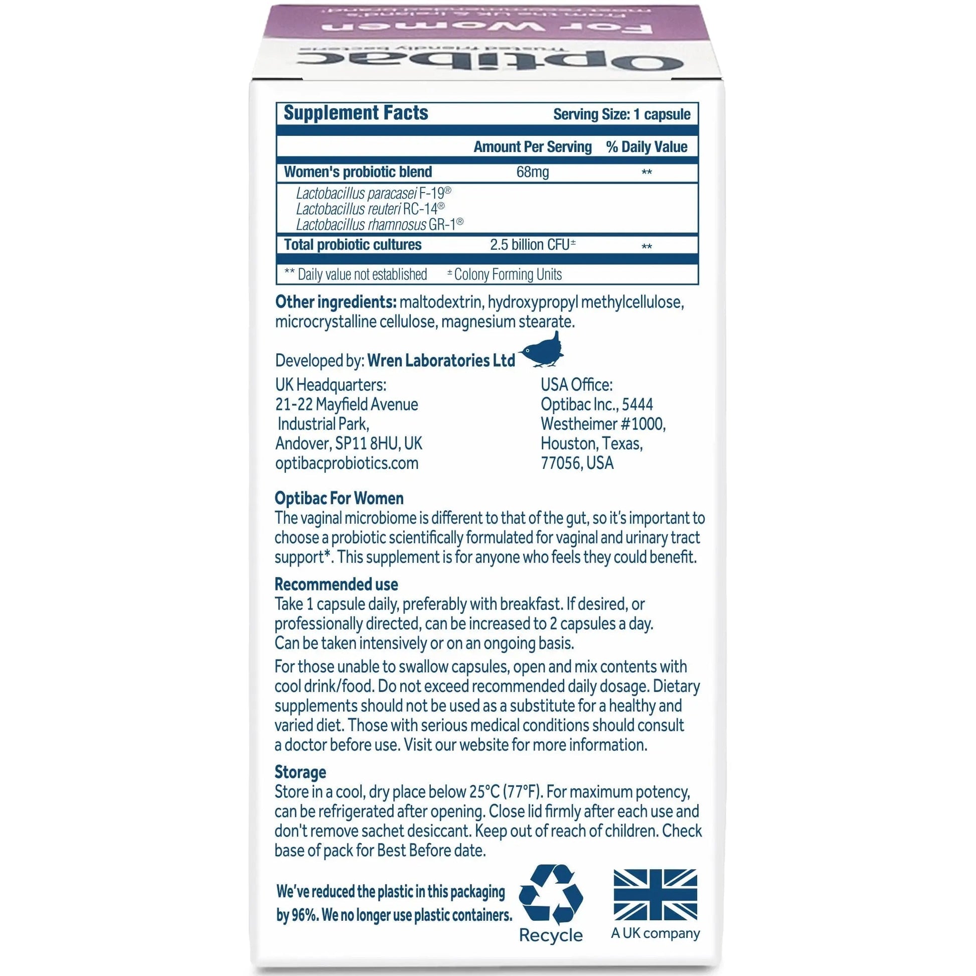 Optibac Probiotics for Women - Vegan Probiotic to Support Vagina Flora and Urinary Tract Health - 14 Capsules Optibac ProbioticsAu supplements