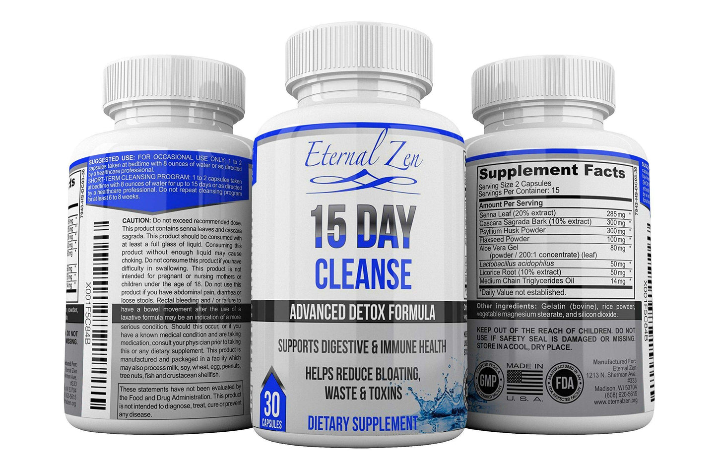 Eternal Zen 15 Day Colon Cleanser Detox with Extra Strength Herbs, Senna is a Fast Acting Eternal ZenUS supplements
