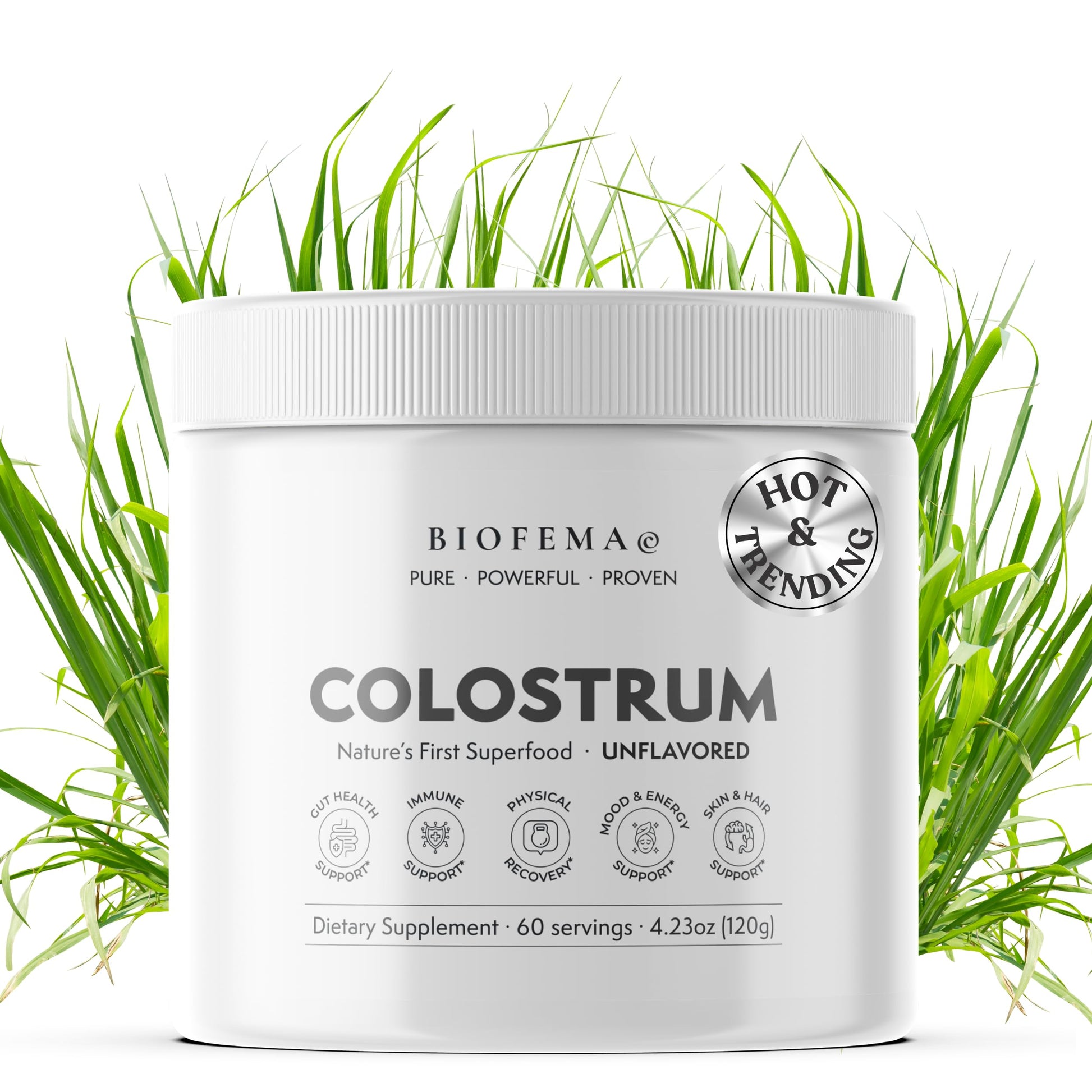 BIOFEMA Bovine Colostrum Supplement - Natures Superfood – First Milk Powder Magic for Gut Health, Immune Support, Physical Recovery, Skin, Hair & Nail Health BIOFEMAAu supplements