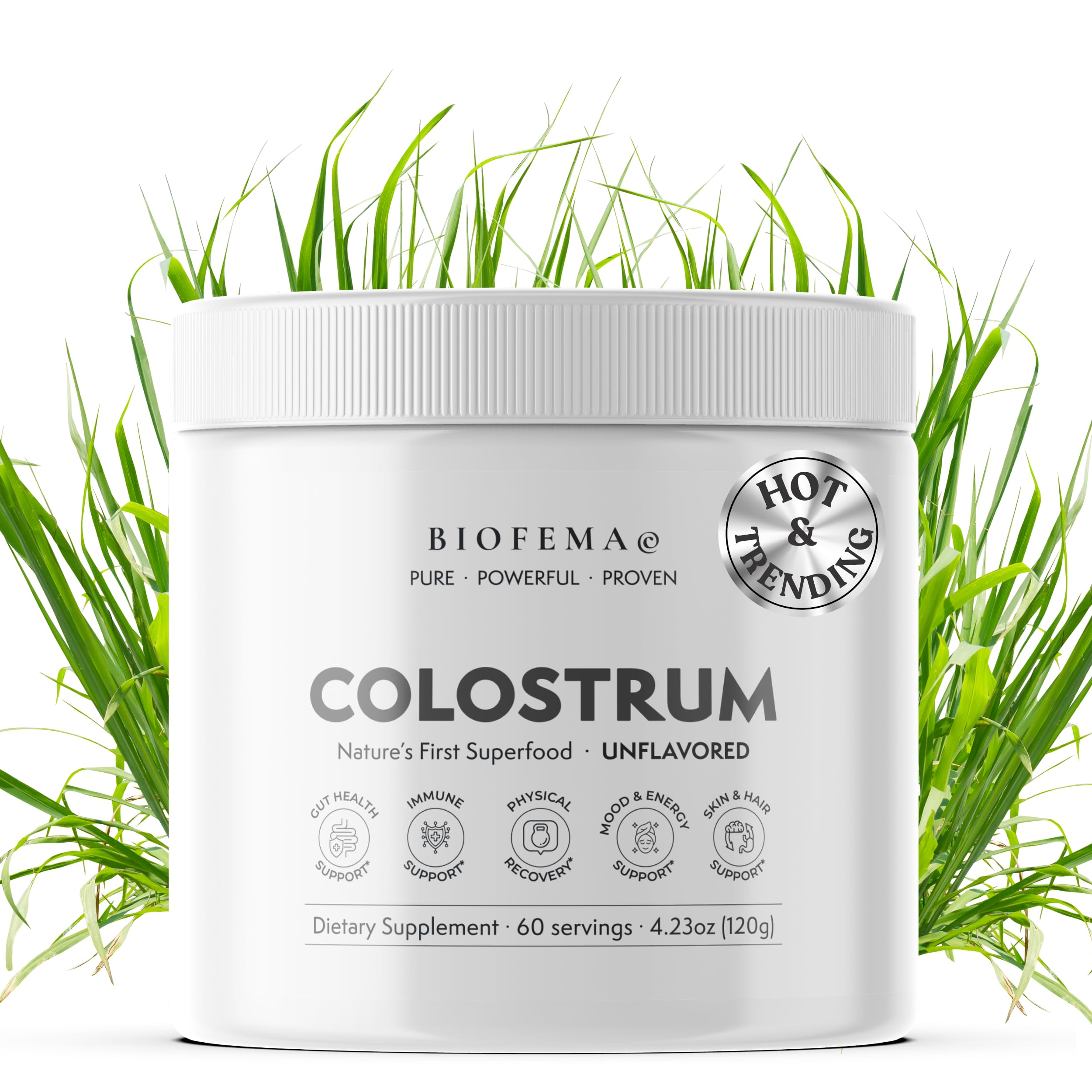 BIOFEMA Bovine Colostrum Supplement - Natures Superfood – First Milk Powder Magic for Gut Health, Immune Support, Physical Recovery, Skin, Hair & Nail Health BIOFEMAAu supplements