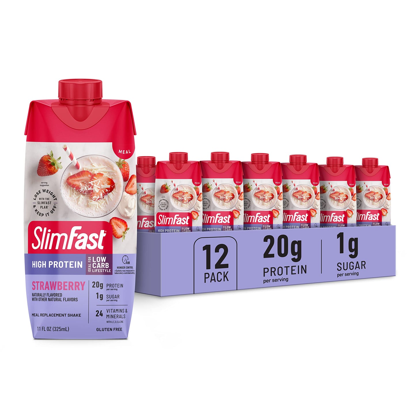 SlimFast Protein Shake, Strawberry- 20g Protein, Meal Replacement Shake Ready to Drink SlimFastUS supplements