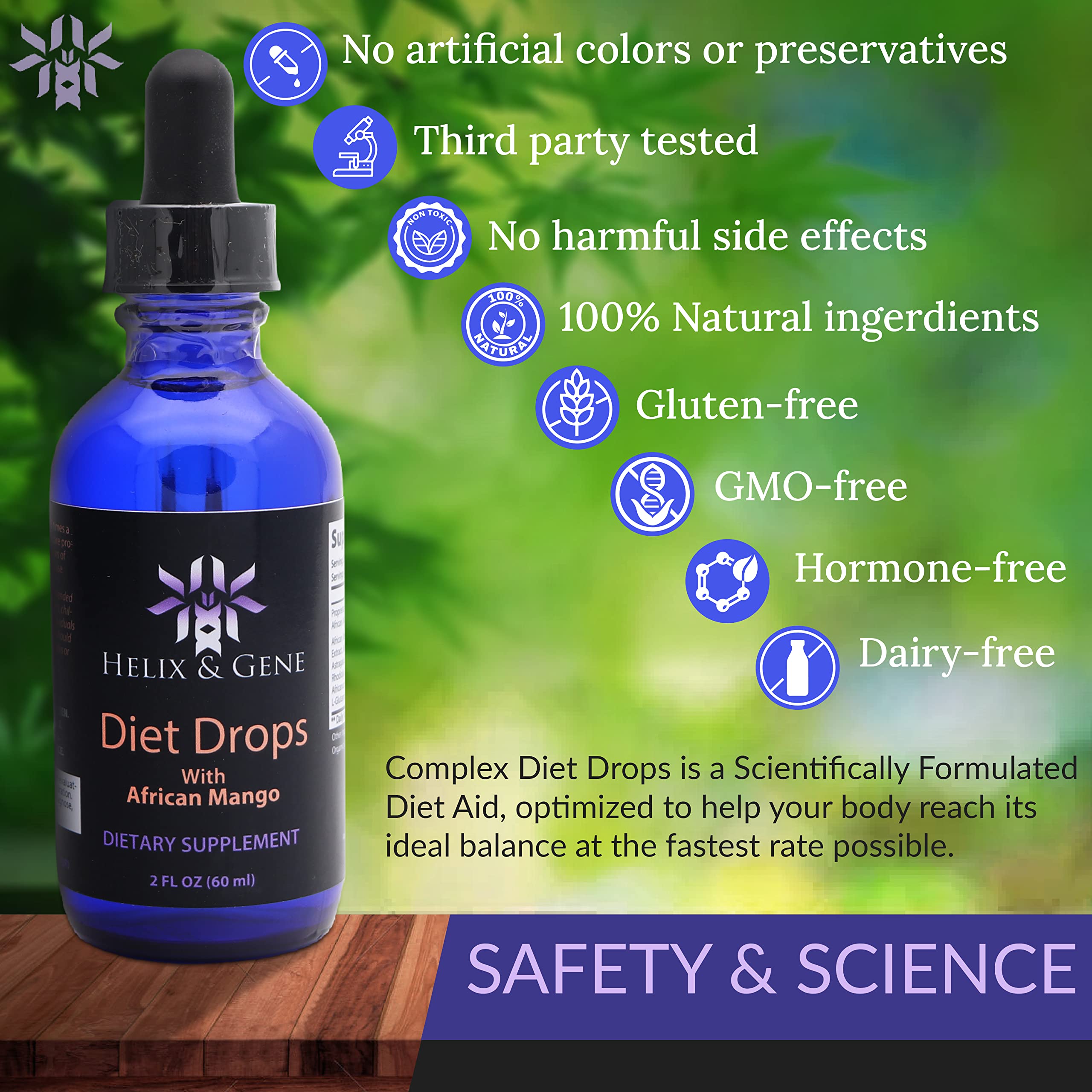 Helix & Gene Appetite Diet Drops Mango Flavor | Fast Weight Loss | Natural Metabolism Helix & GeneUS supplements