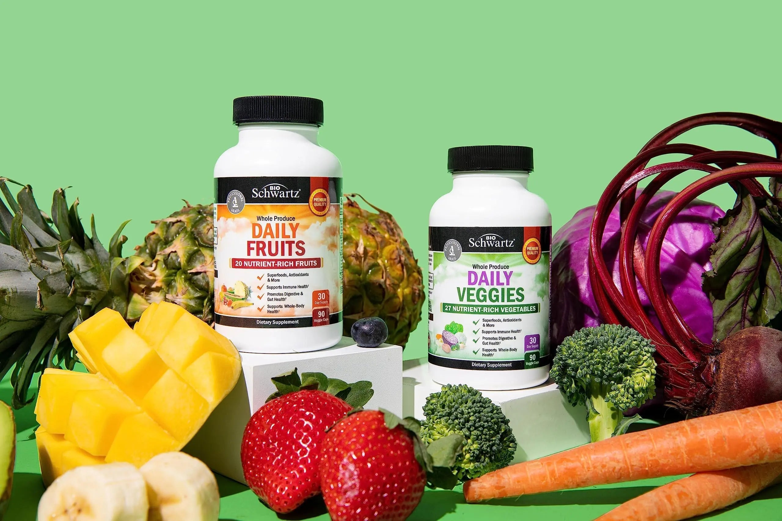 BioSchwartz Daily Fruits and Veggies Supplement for Women and Men (1 Month Supply) Plus Daily Multivitamin BioSchwartzAu supplements
