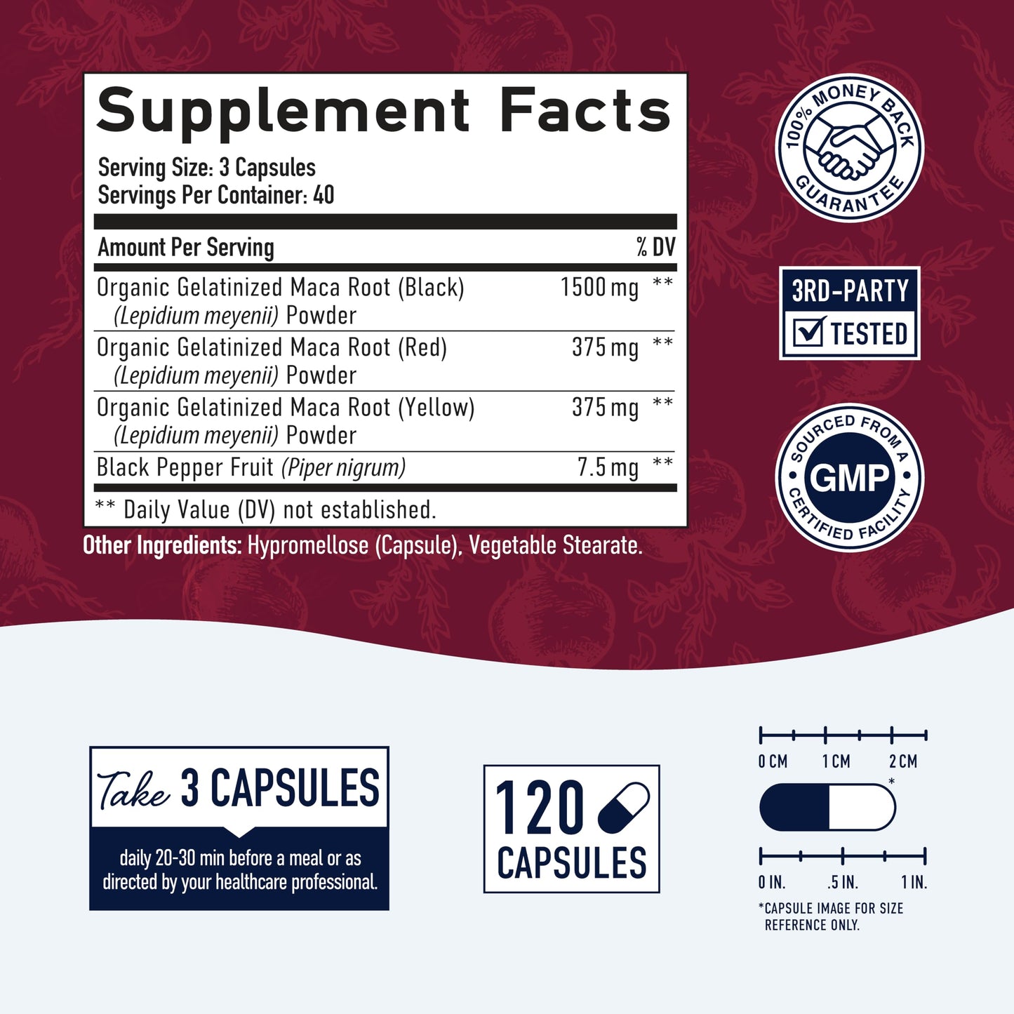 Organic Maca Root Capsules for Women | 2250MG Extra Strength | Red, Black & Yellow SMNutritionUS supplements