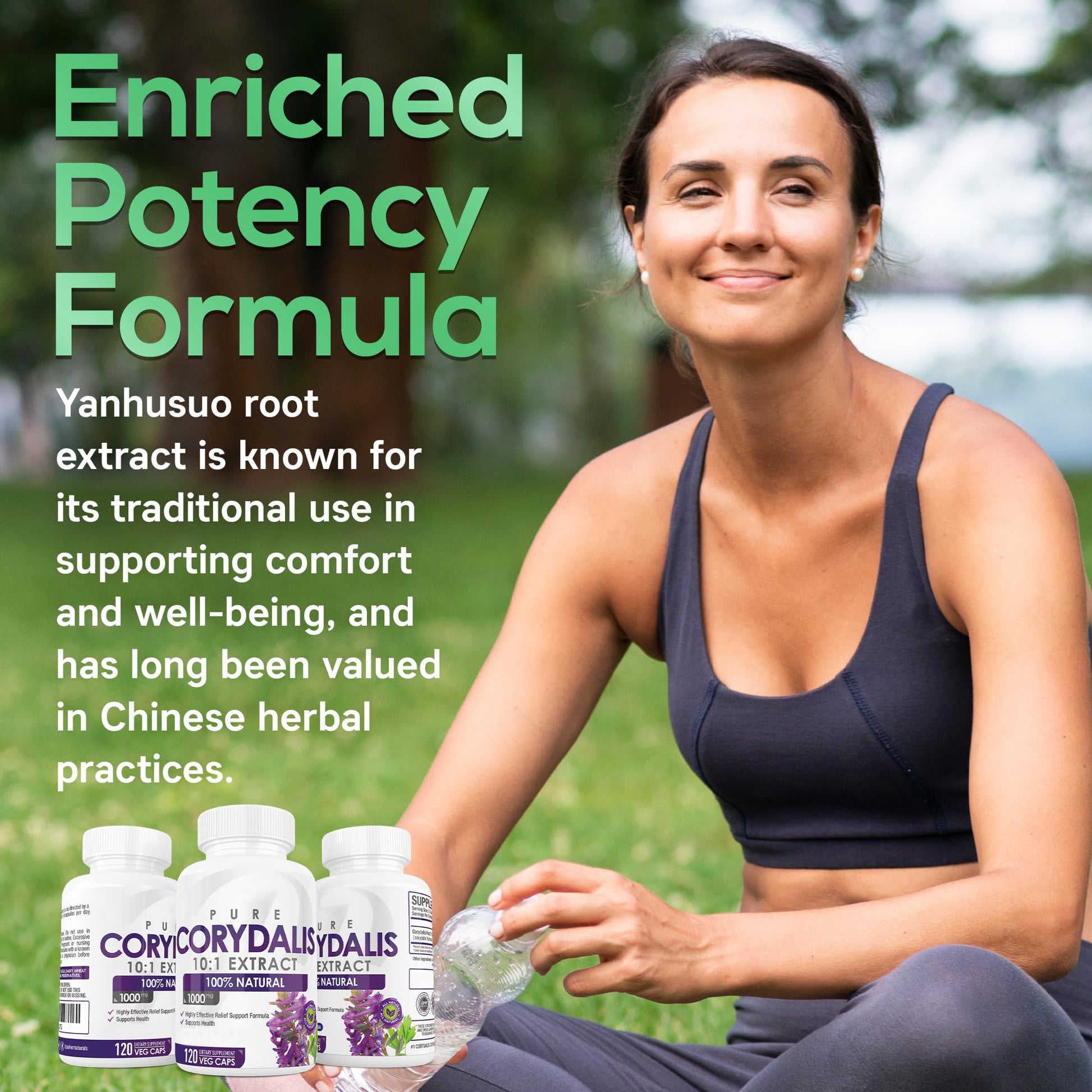 Pure Corydalis Root Extract Capsule - 1000mg Strength, 10:1 Corydalis Yanhusuo Extract, Natural Relief, Long Lasting, 100% Vegetarian, 60 Servings, 120 Count Parker NaturalsAu supplements
