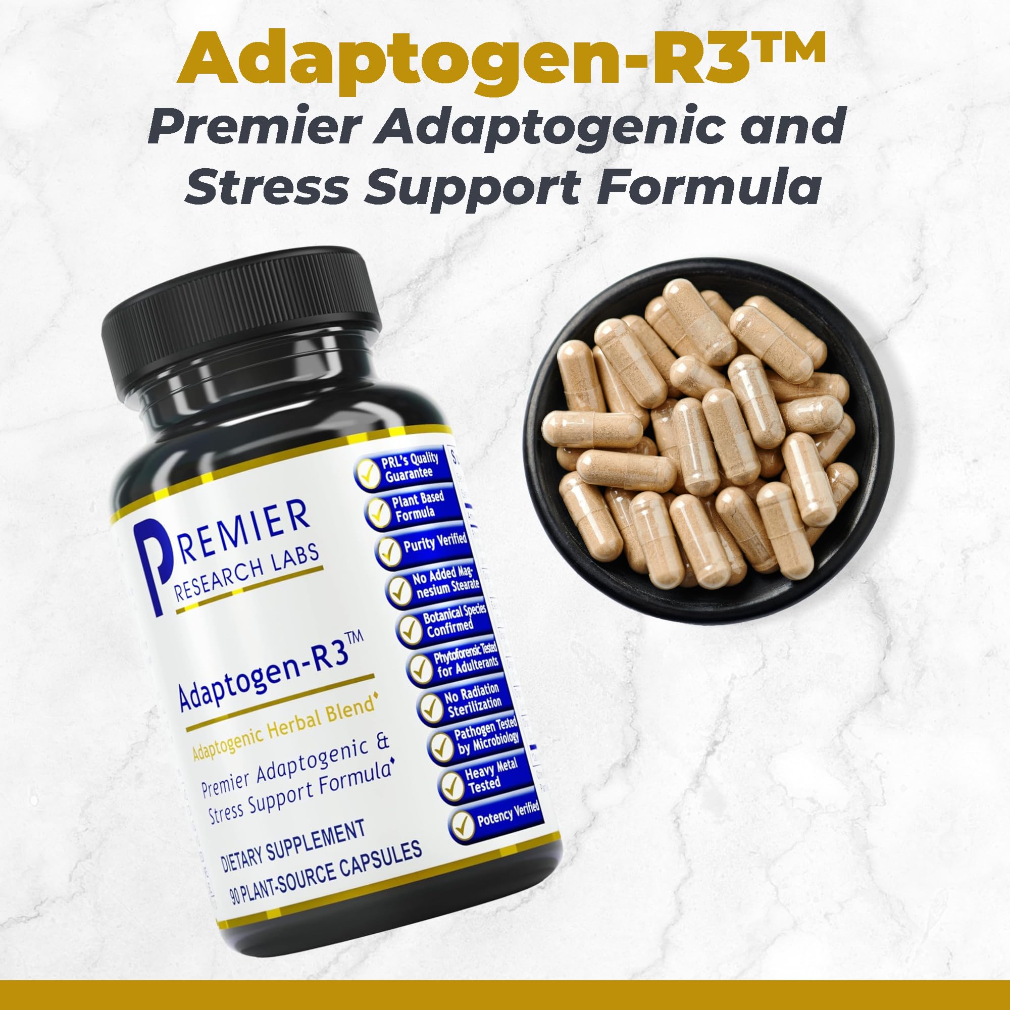 Premier Research Labs Adaptogen-R3 Supplement - Rhodiola Rosea Supplement with Maca Root, Adaptogen Complex for Stress, Heart & Metabolic Health - 90 Vegetarian Capsules Premier Research LabsAu supplements