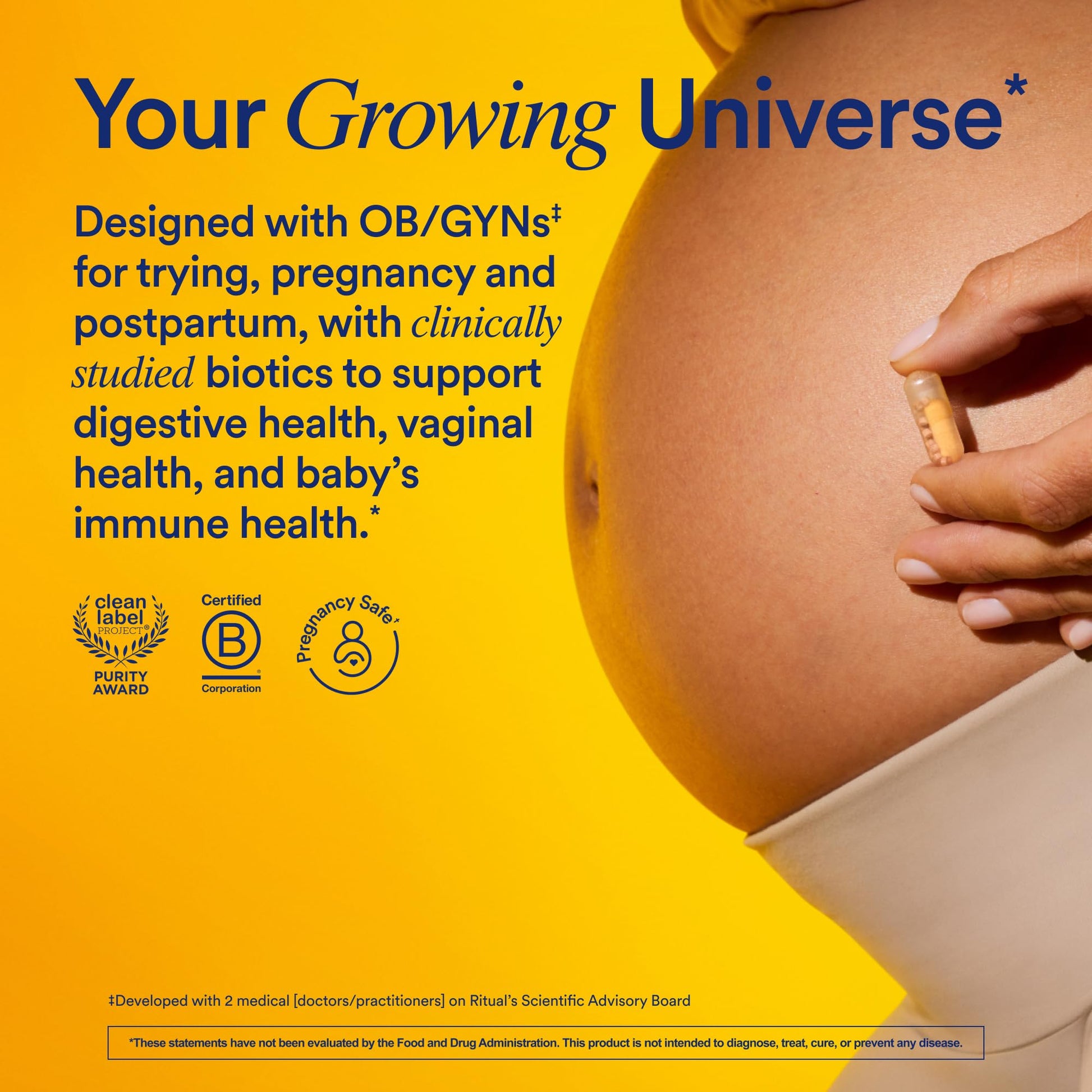Ritual Natalbiotic™ Microbiome Support†* Biotics for Mom & Baby. Formulated to Support Digestive Health, Vaginal Health, and Baby’s Immune Health.* Designed with OB/GYNs‡. Non-GMO, Vegan, 30 Days RitualUS supplements