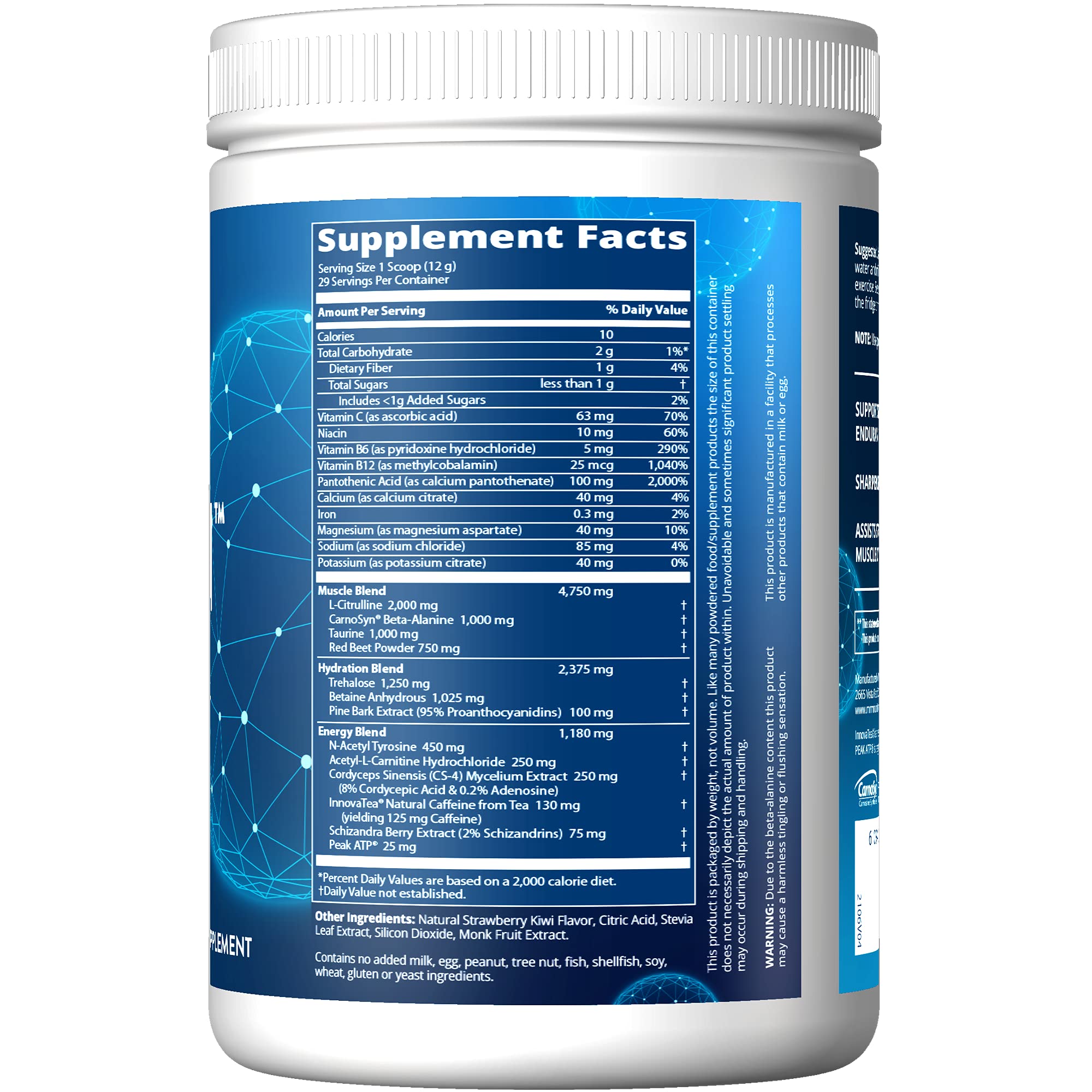MRM Nutrition Driven Pre-Workout Powder | Strawberry Kiwi Flavored | 125mg Caffeine MRMAu supplements