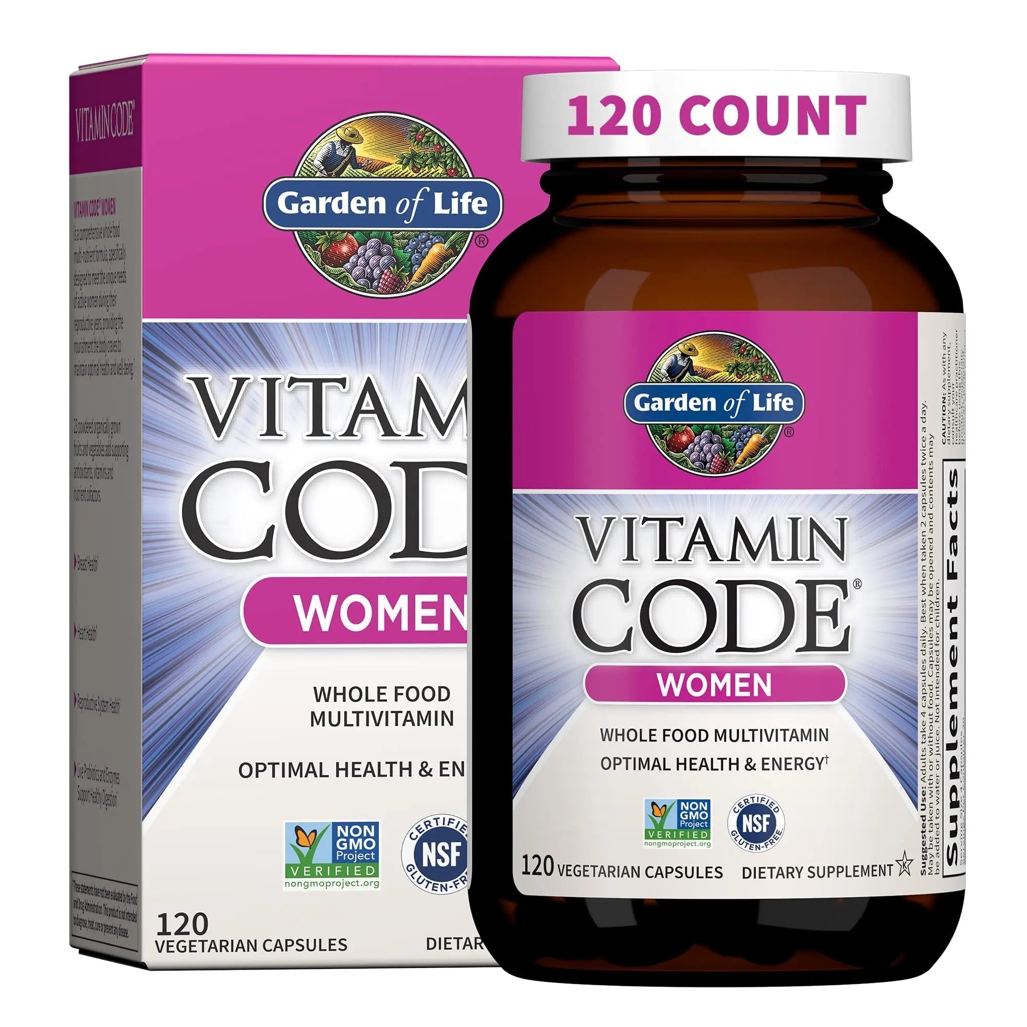 Garden of Life Vitamin Code Women's and Men's Multivitamins Bundle, 120+75 Capsules Garden of LifeAu supplements