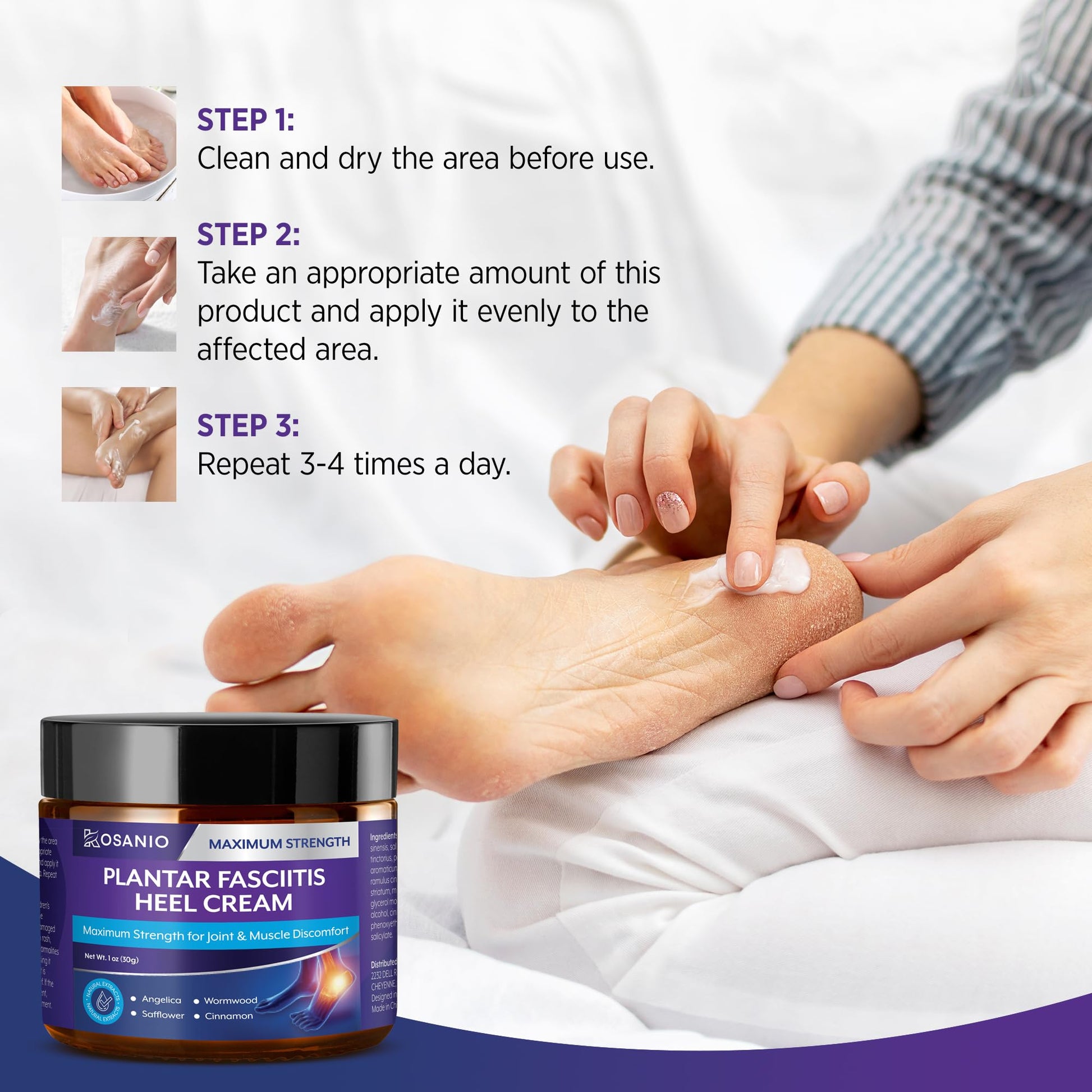 KOSANIO Plantar Fasciitis Relief Cream - Heel Discomfort Relief for Plantar Fasciitis, Foot, Knee, Hands, Legs - Natural Herbal Concentrate Formula - (30g / 1 oz (Pack of 1)) KOSANIOAu supplements