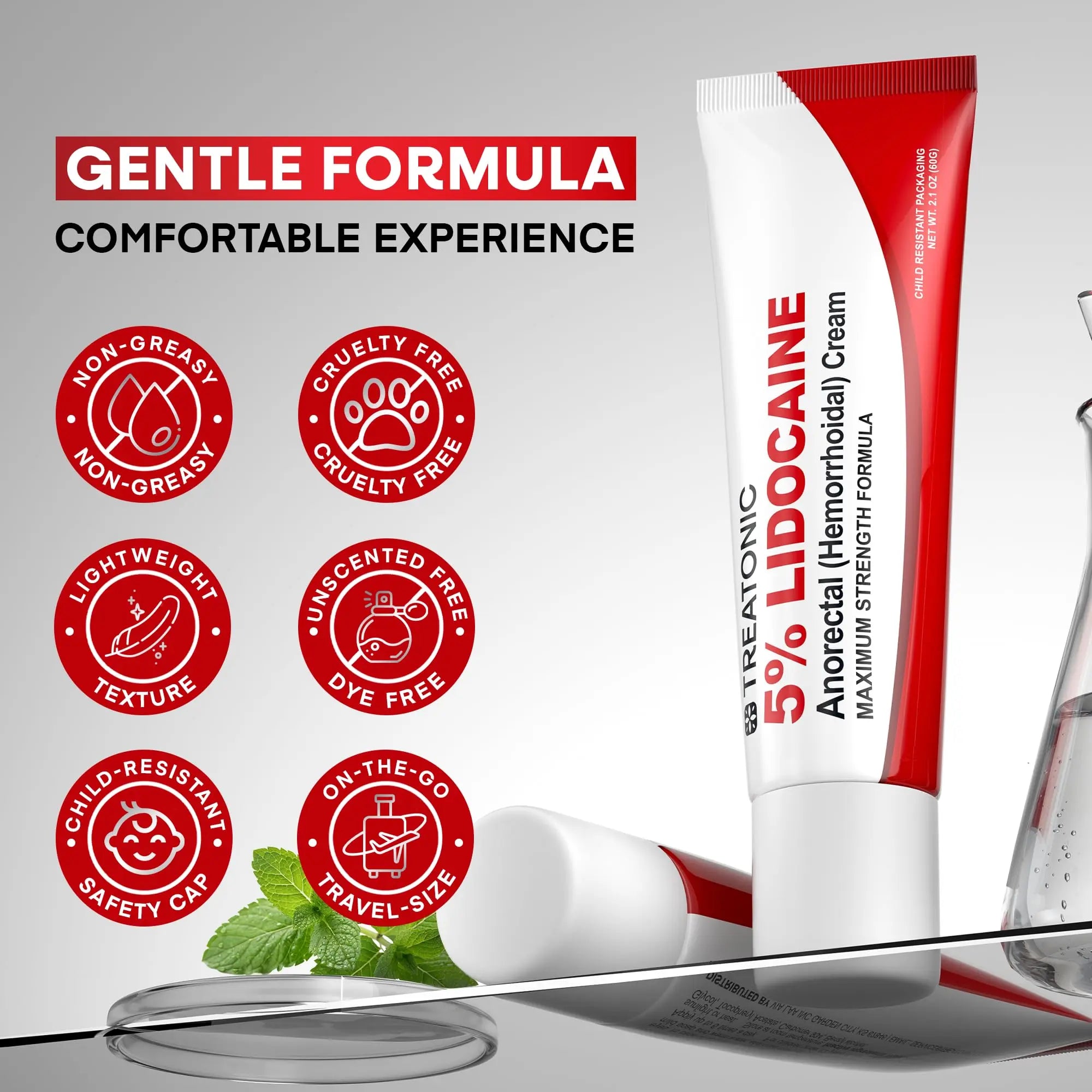 Treatonic 5% Lidocaine Numbing Cream: Lidocaine Cream for Pain Relief, Itching, Burning, Soreness, Hemorrhoid - Maximum Strength Topical Numb Cream - Fast Acting & Long Lasting Numbing Cream - 4.2 oz TreatonicAu supplements