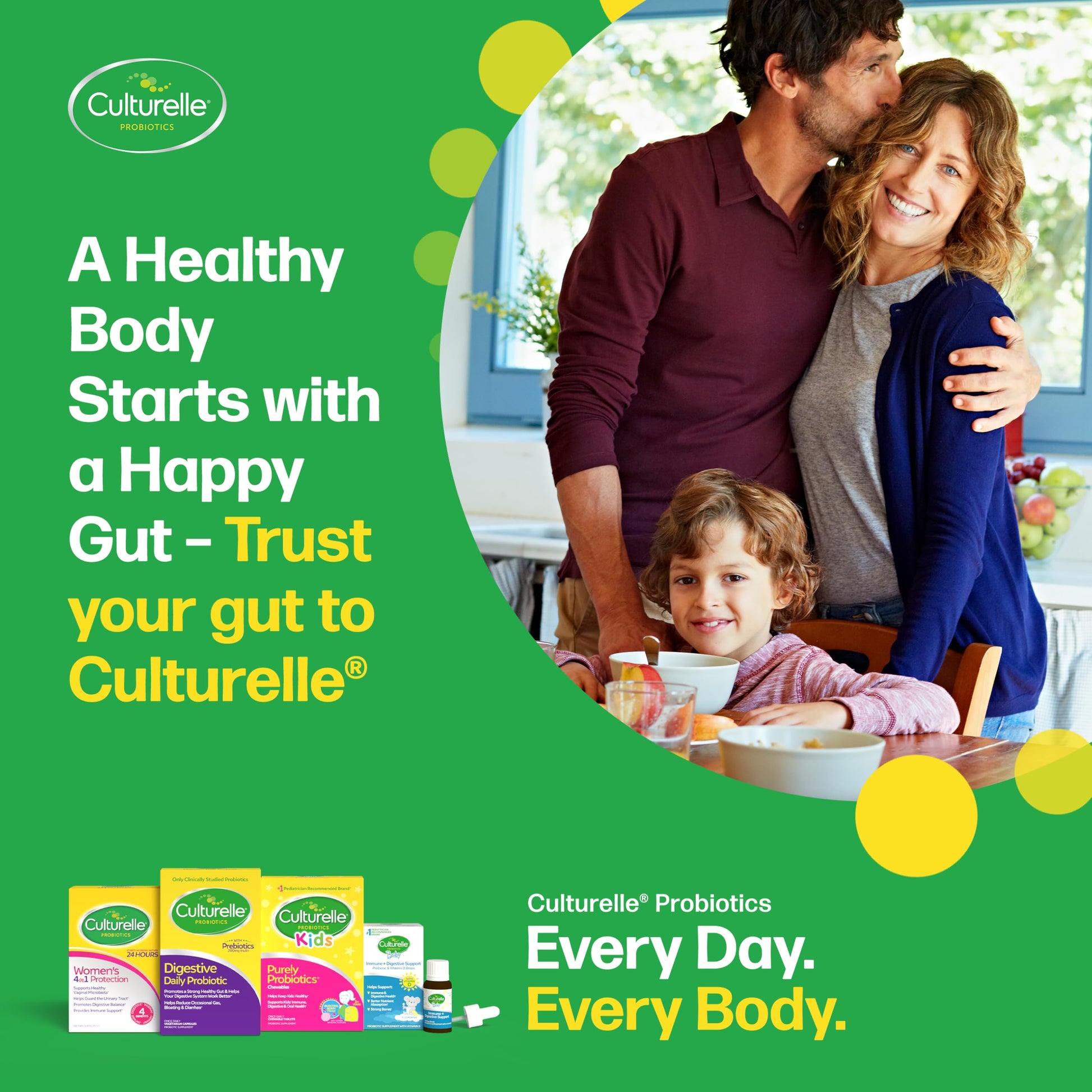 Culturelle Daily Probiotic Capsules For Men & Women, Most Clinically Studied Probiotic Strain, Digestive & Gut Health, Supports Occasional Diarrhea, Gas & Bloating, 1 Month Supply, 30 CT CulturelleAu supplements