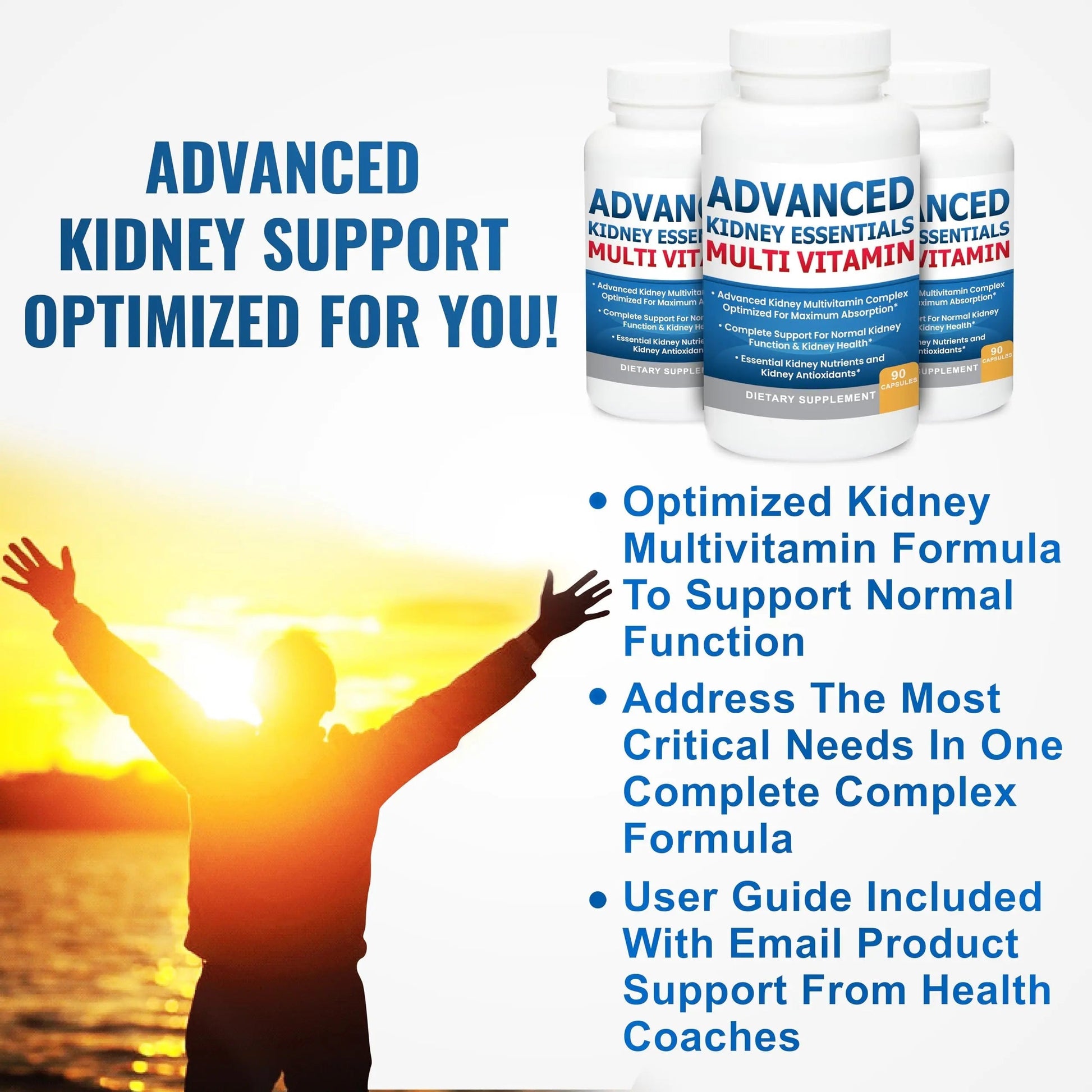 Advanced Kidney Essentials Multivitamin. Kidney Support Supplement for Complete Kidney Health. Kidney Health Supplement Kidney RestoreAu supplements