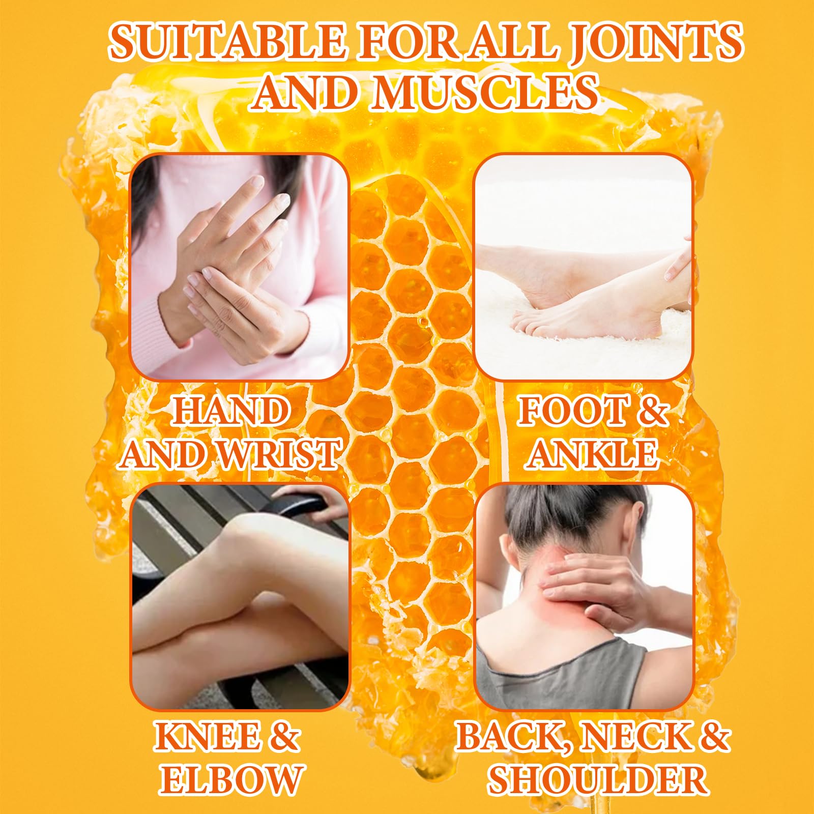 Beeswax and Honey Fast Acting Joint Muscle Bone Cream, Immediate Help for Back, Neck, Hand, Feet, Knee, Shoulder, Topical, Nerve, Plantar, Ankle, Foot Discomfort, Natural Added YOKOBBYESAu supplements