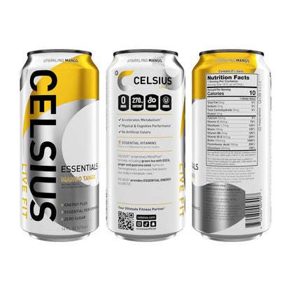 CELSIUS ESSENTIALS, Sparkling Mango Tango, Performance Energy Drink 16 Fl Oz CELSIUSUS supplements