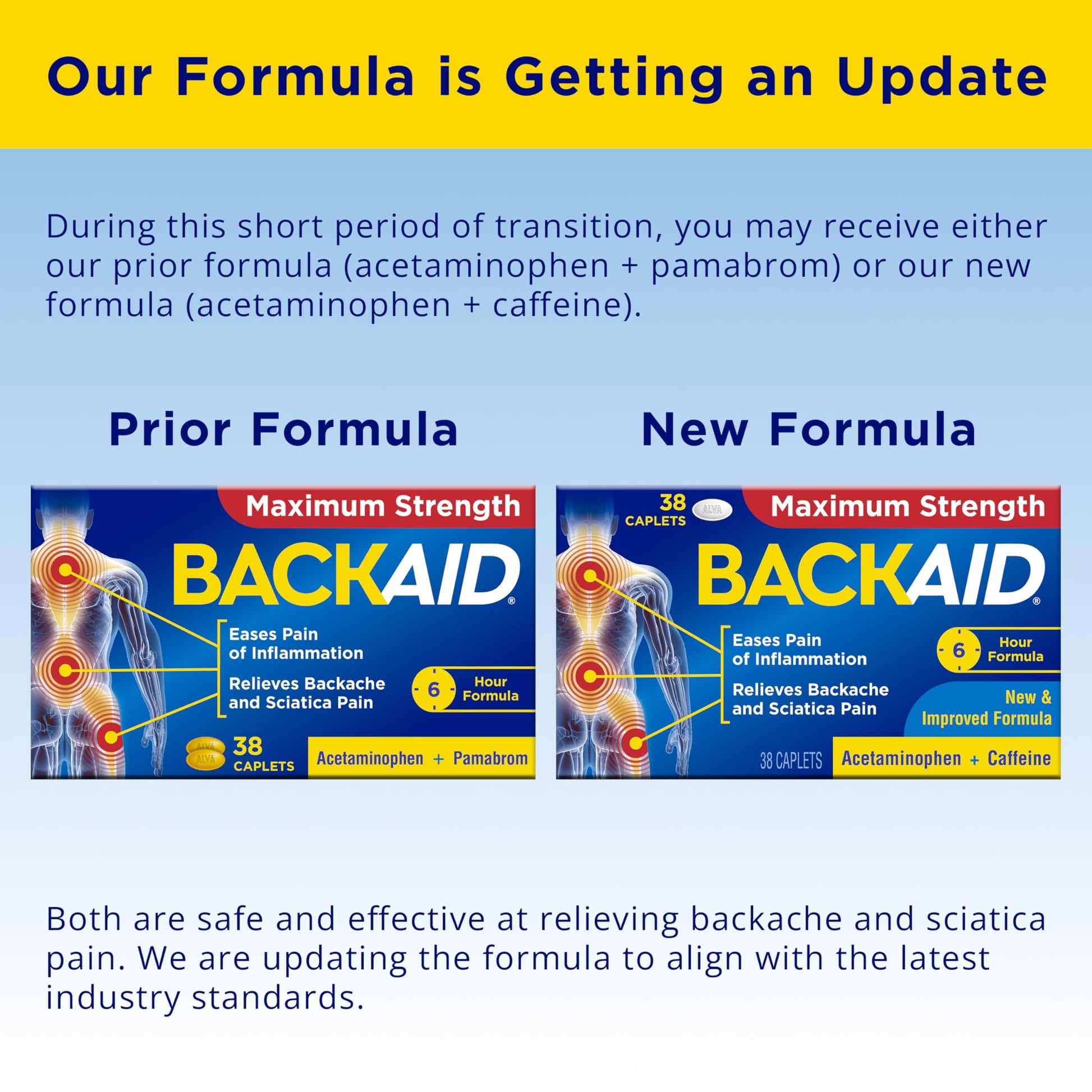 Backaid Maximum Strength Aspirin-Free Pain Relief from Backache, Sciatica and Leg Pain, Powerful Combination, Long-Lasting 6 Hour Formula, 38 Count BackaidAu supplements