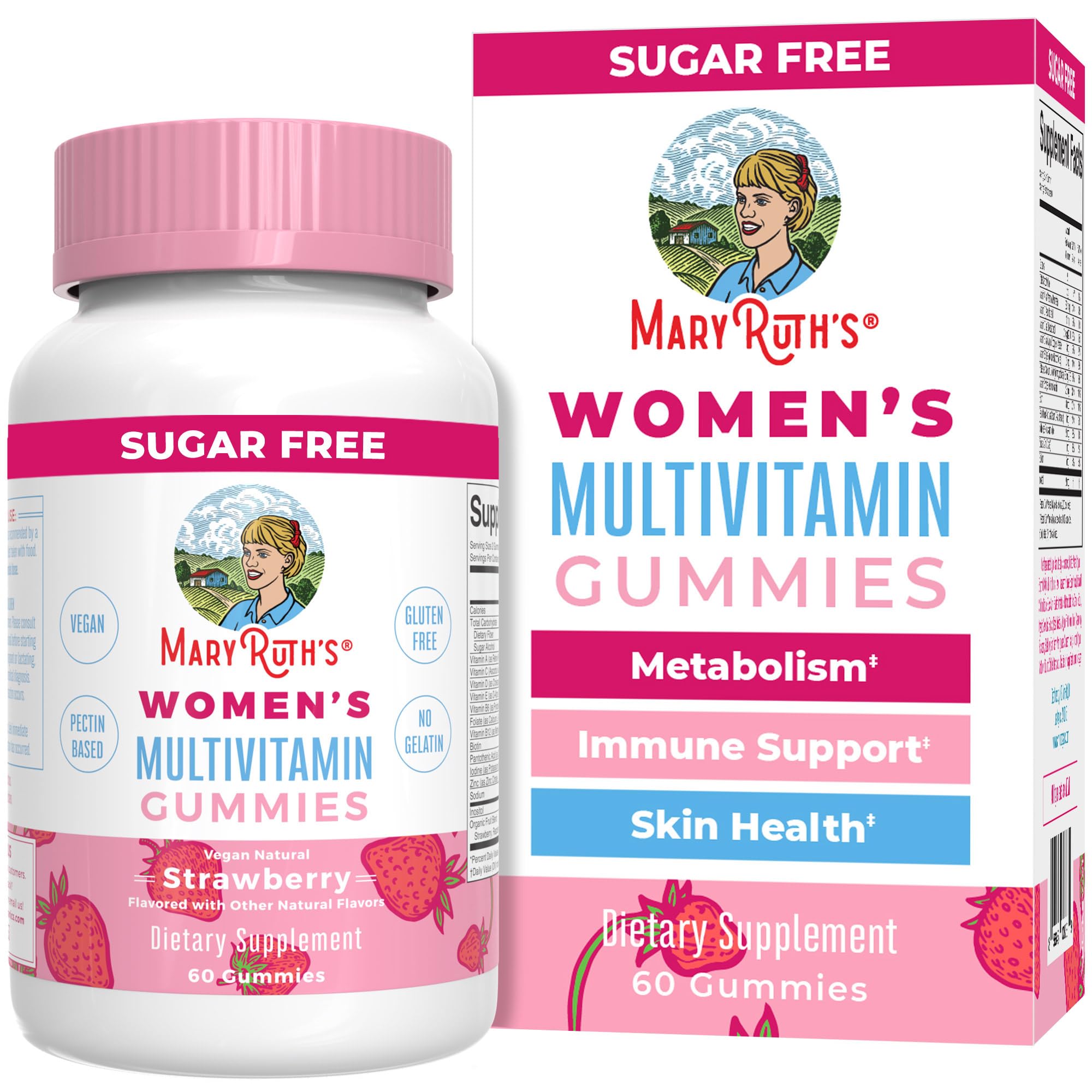 MaryRuth Organics Women's Immune Support Multivitamin Gummies | Ages 14+ | Skin Health | Gummy Vitamins for Women | Sugar-Free | Vegan | Non-GMO | 60 Count MARYRUTH'SUS supplements